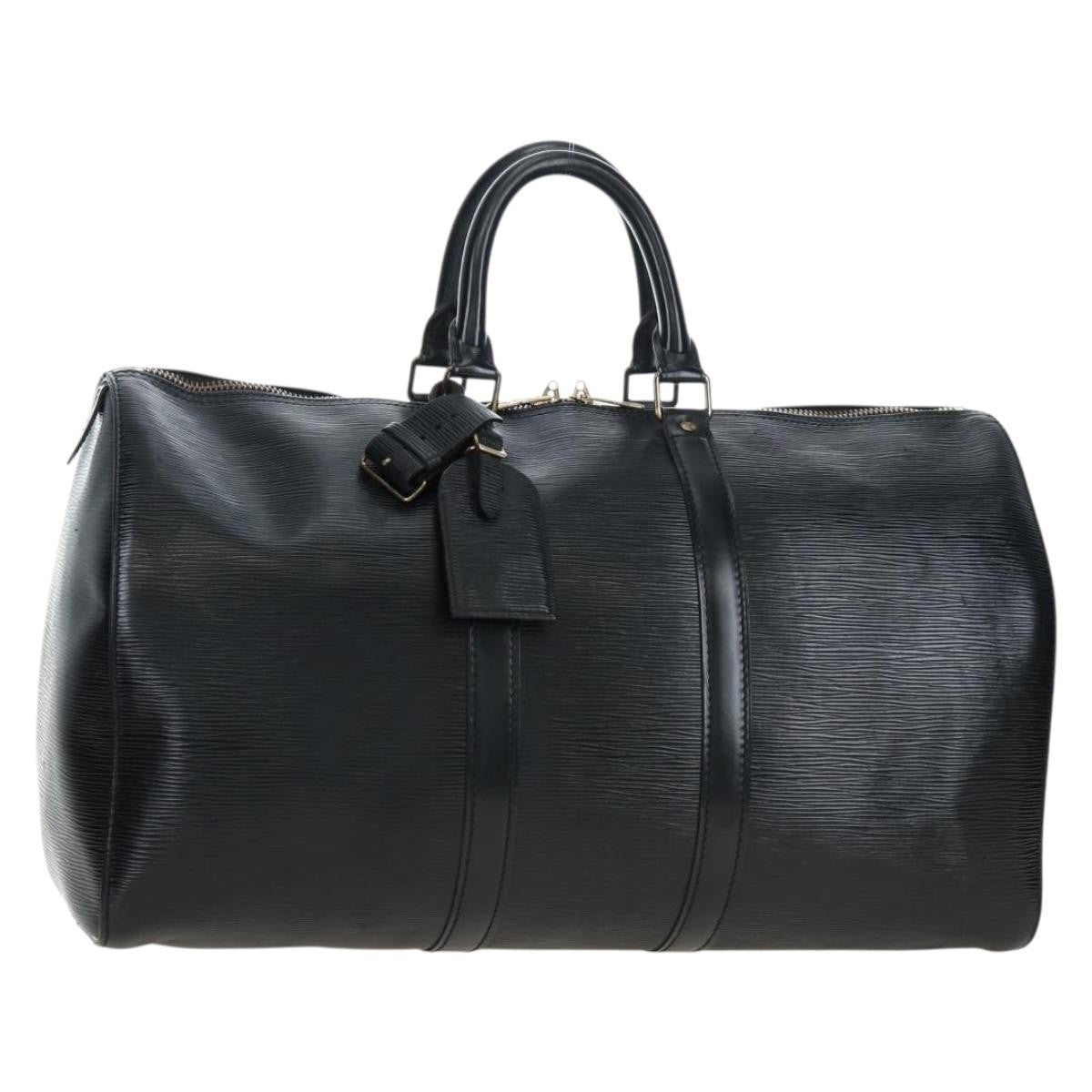 Louis Vuitton Keepall Epi Black Leather Travel Bag Bag (Pre-Owned)