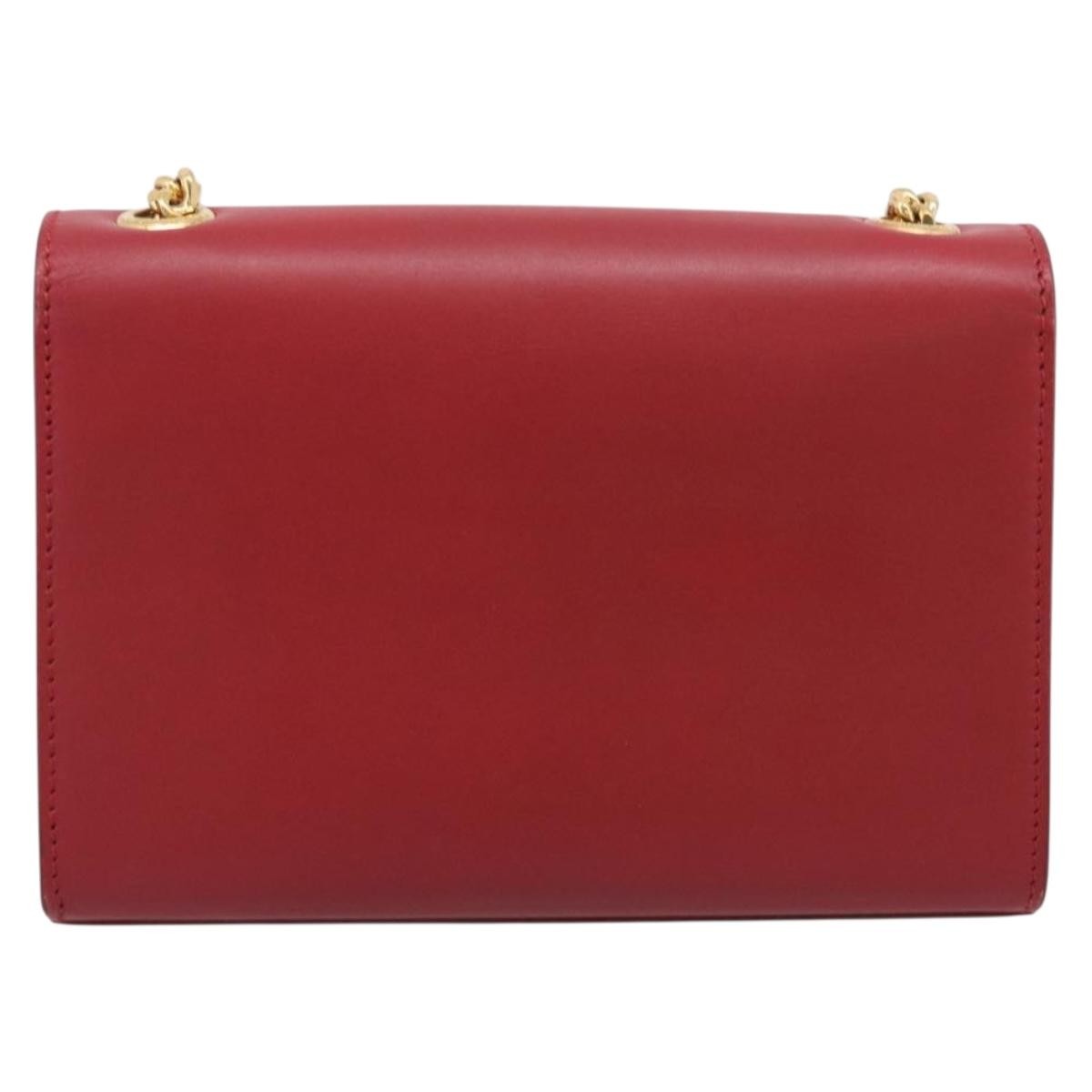 Saint Laurent Classic Monogram Leather Red Leather Crossbody Bag Bag (Pre-Owned)
