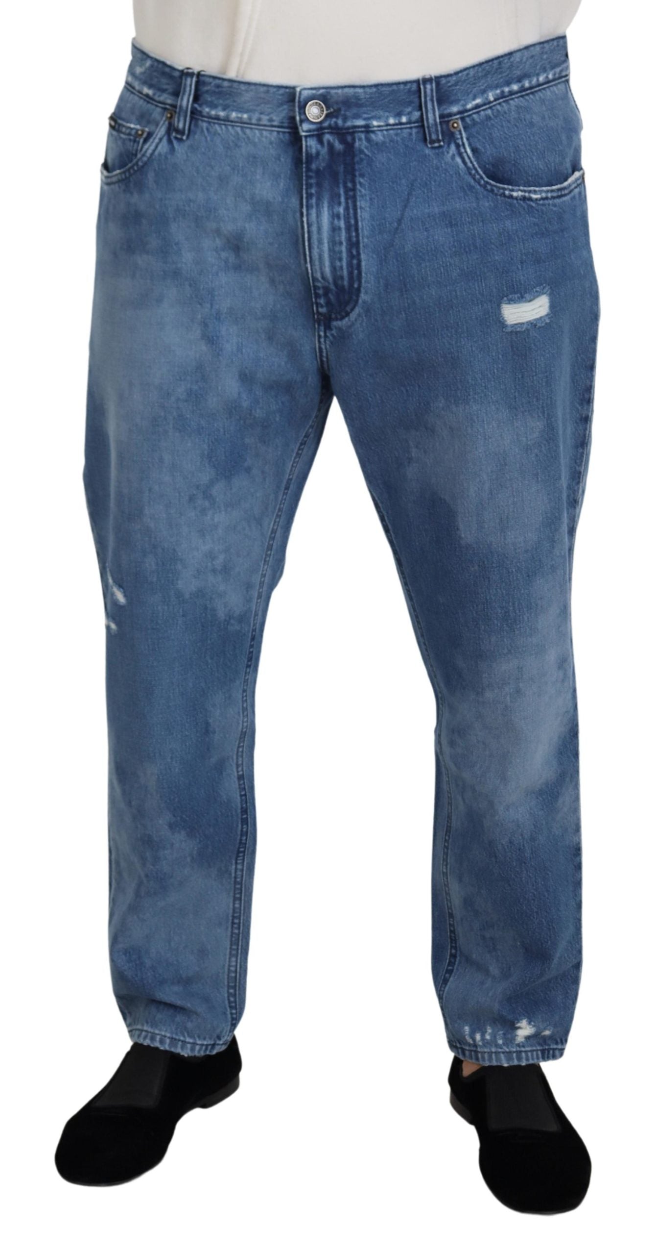 Dolce & Gabbana Blue Washed Cotton Casual Denim Men's Jeans