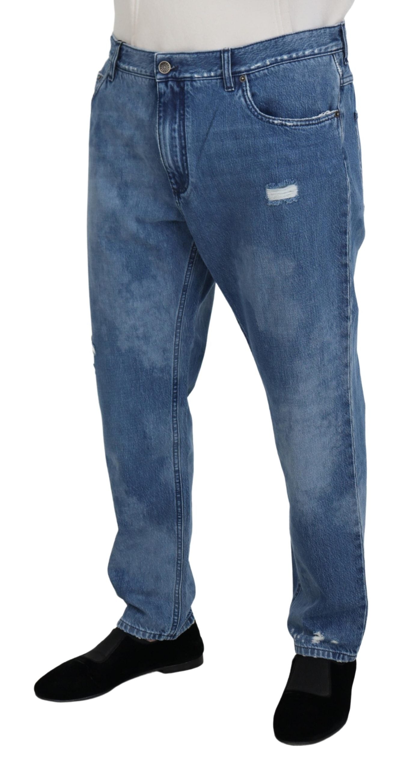 Dolce & Gabbana Blue Washed Cotton Casual Denim Men's Jeans