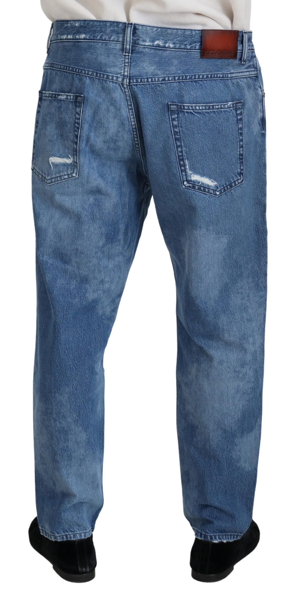 Dolce & Gabbana Blue Washed Cotton Casual Denim Men's Jeans