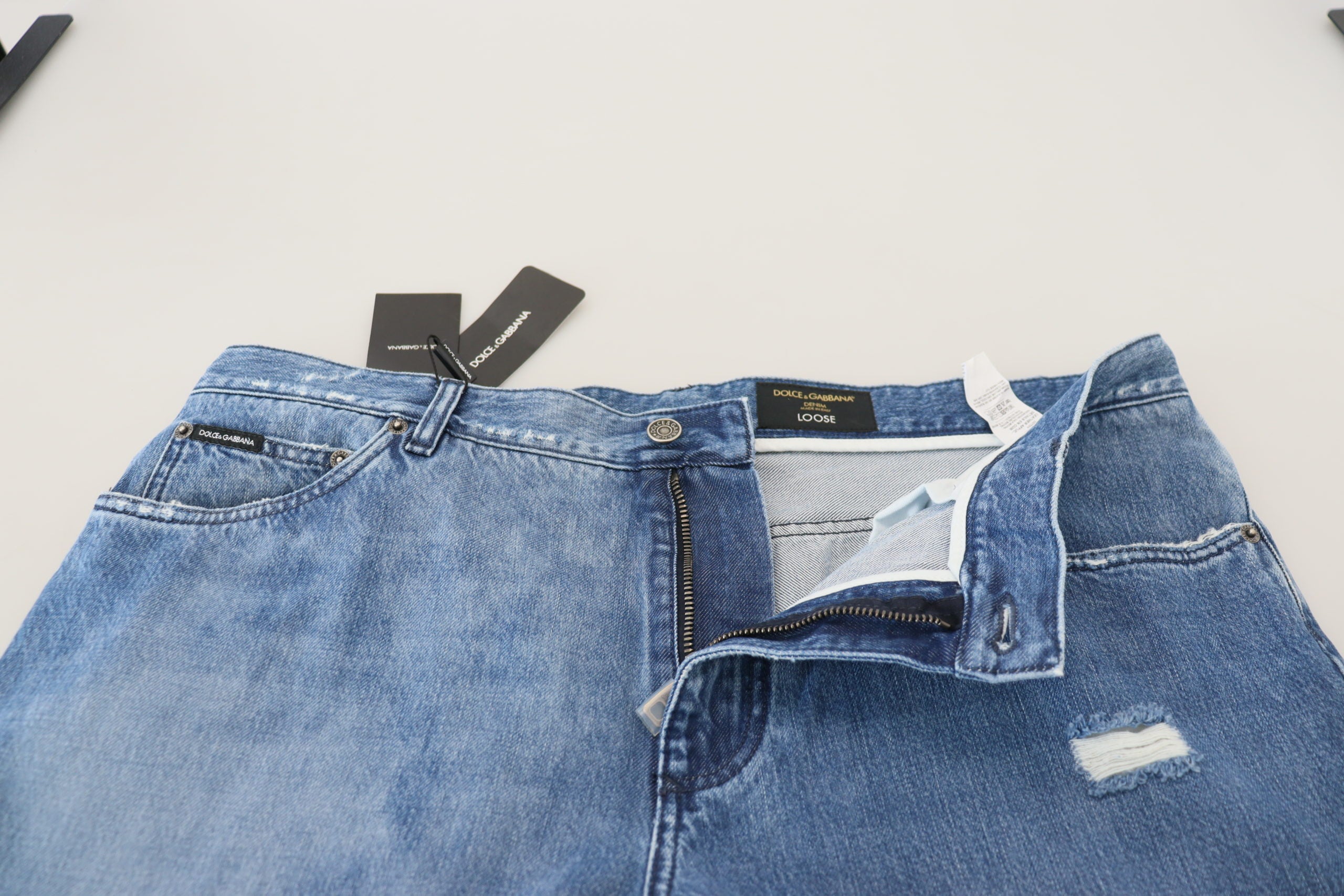 Dolce & Gabbana Blue Washed Cotton Casual Denim Men's Jeans
