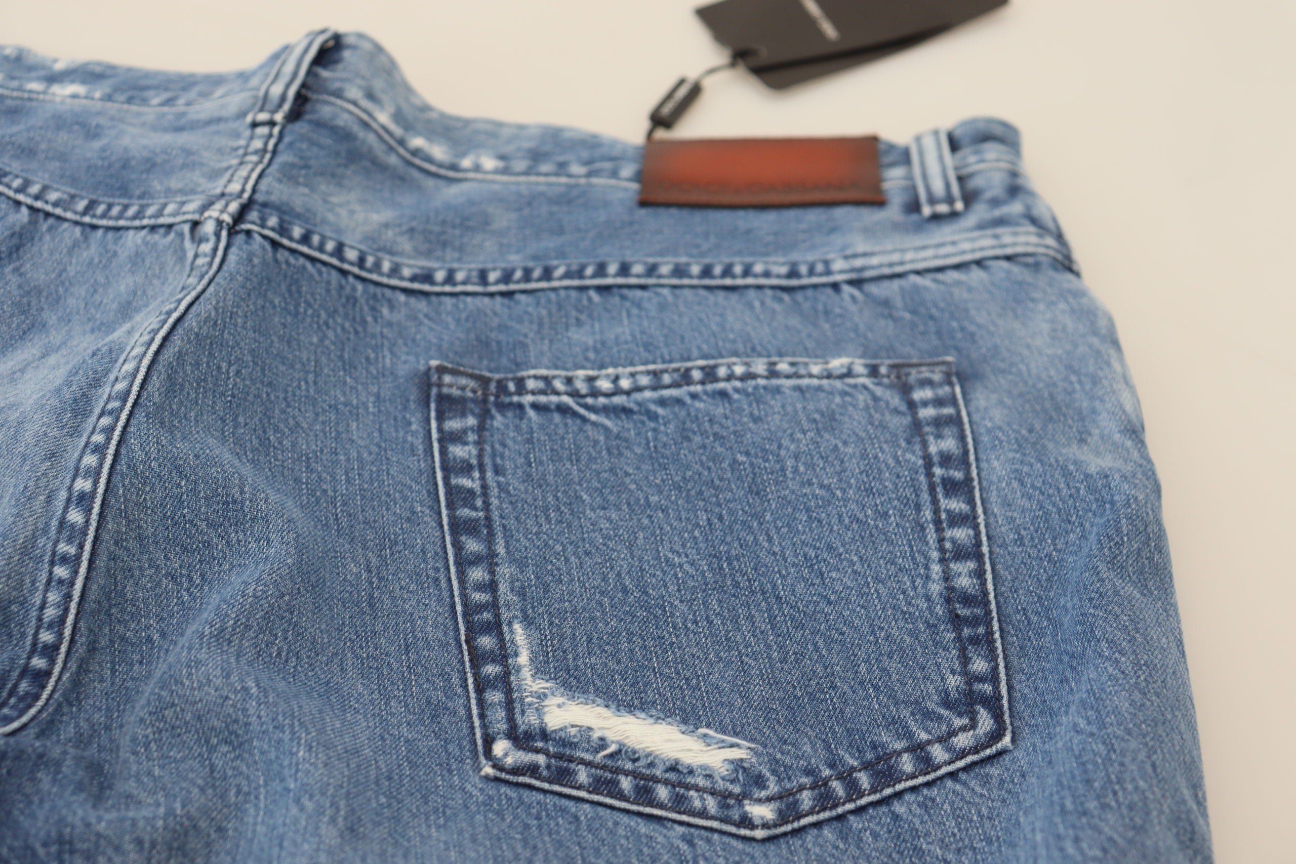Dolce & Gabbana Blue Washed Cotton Casual Denim Men's Jeans