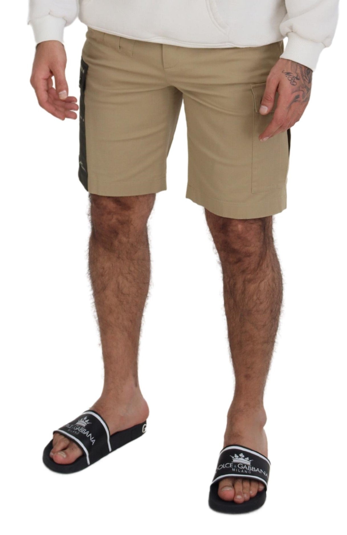 Dolce & Gabbana Beige Cotton Cargo Bermuda Men's Shorts