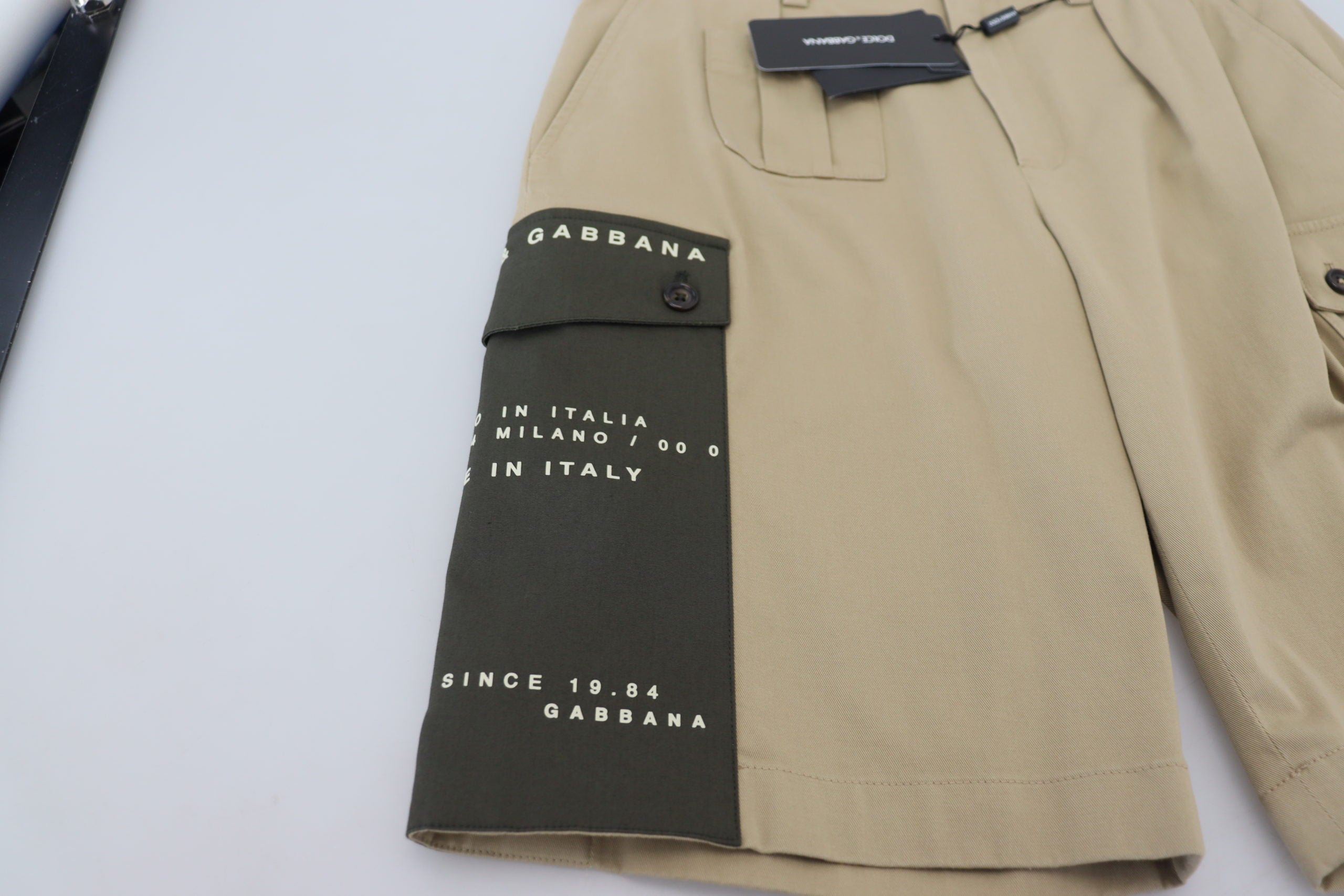 Dolce & Gabbana Beige Cotton Cargo Bermuda Men's Shorts
