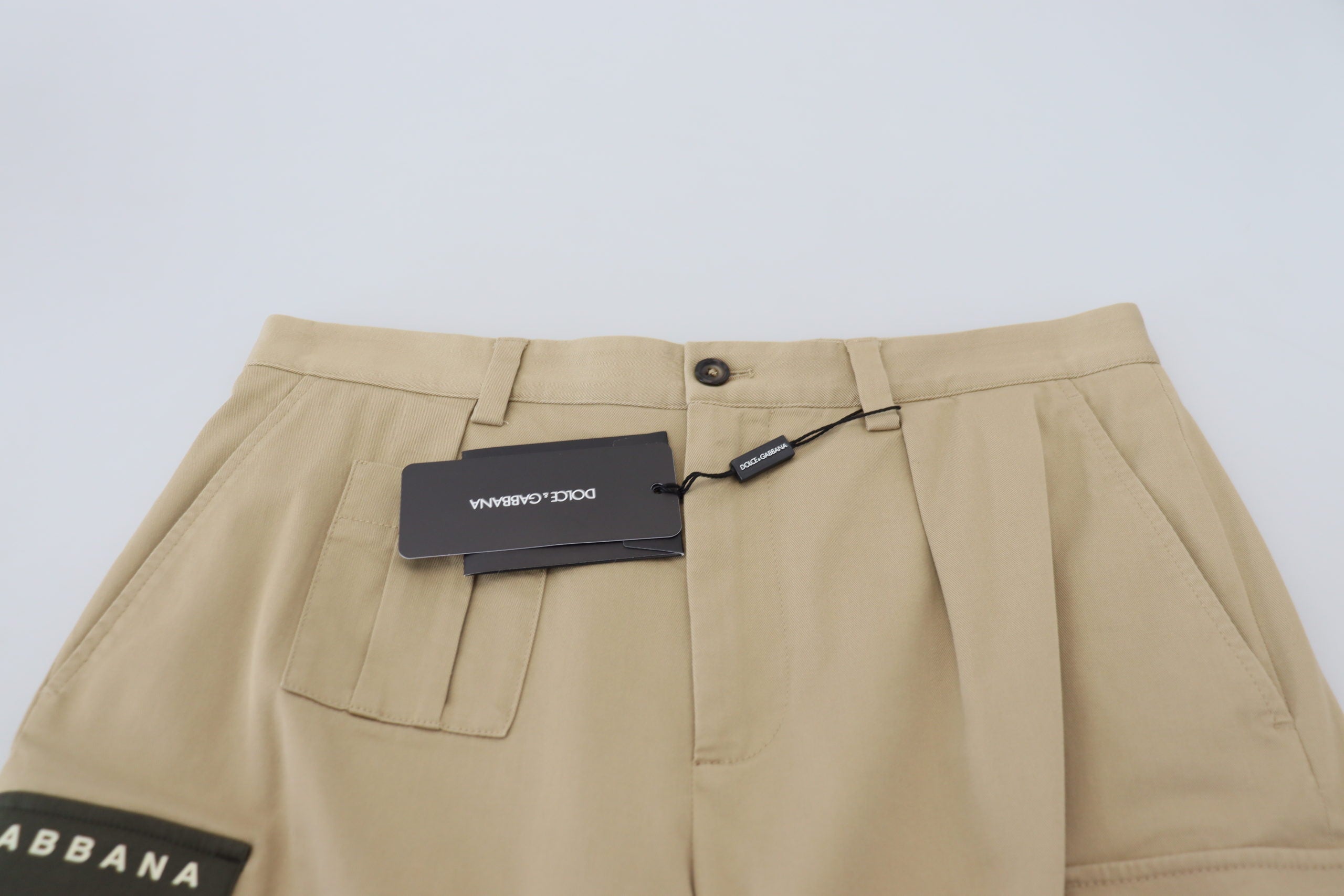 Dolce & Gabbana Beige Cotton Cargo Bermuda Men's Shorts