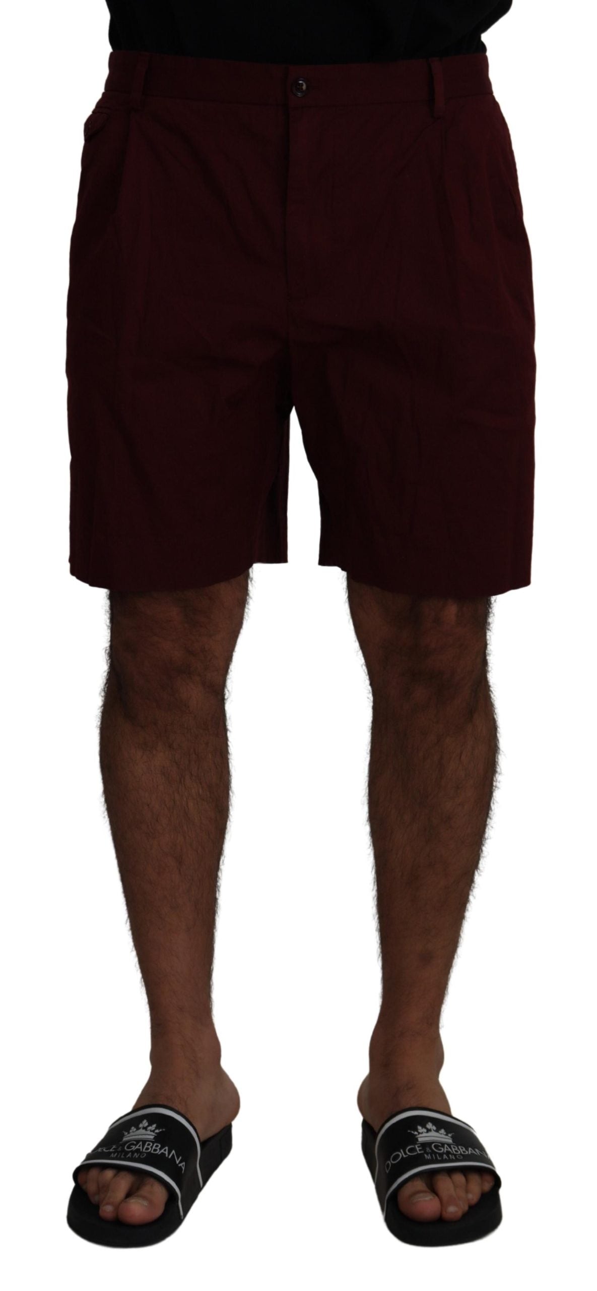 Dolce & Gabbana Elegant Maroon Cotton Blend Men's Shorts