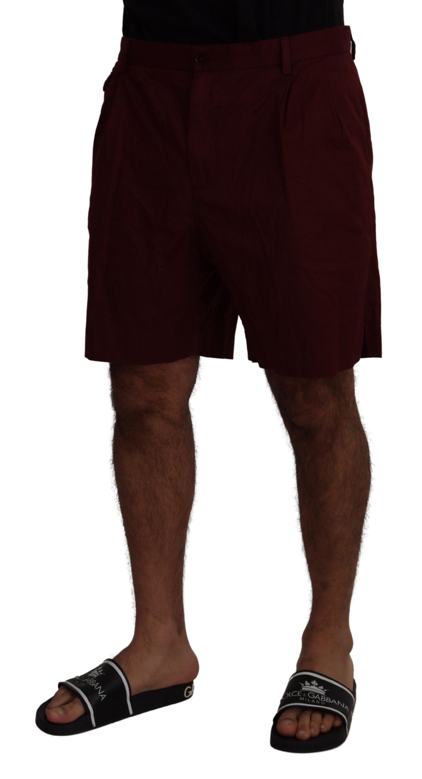 Dolce & Gabbana Elegant Maroon Cotton Blend Men's Shorts