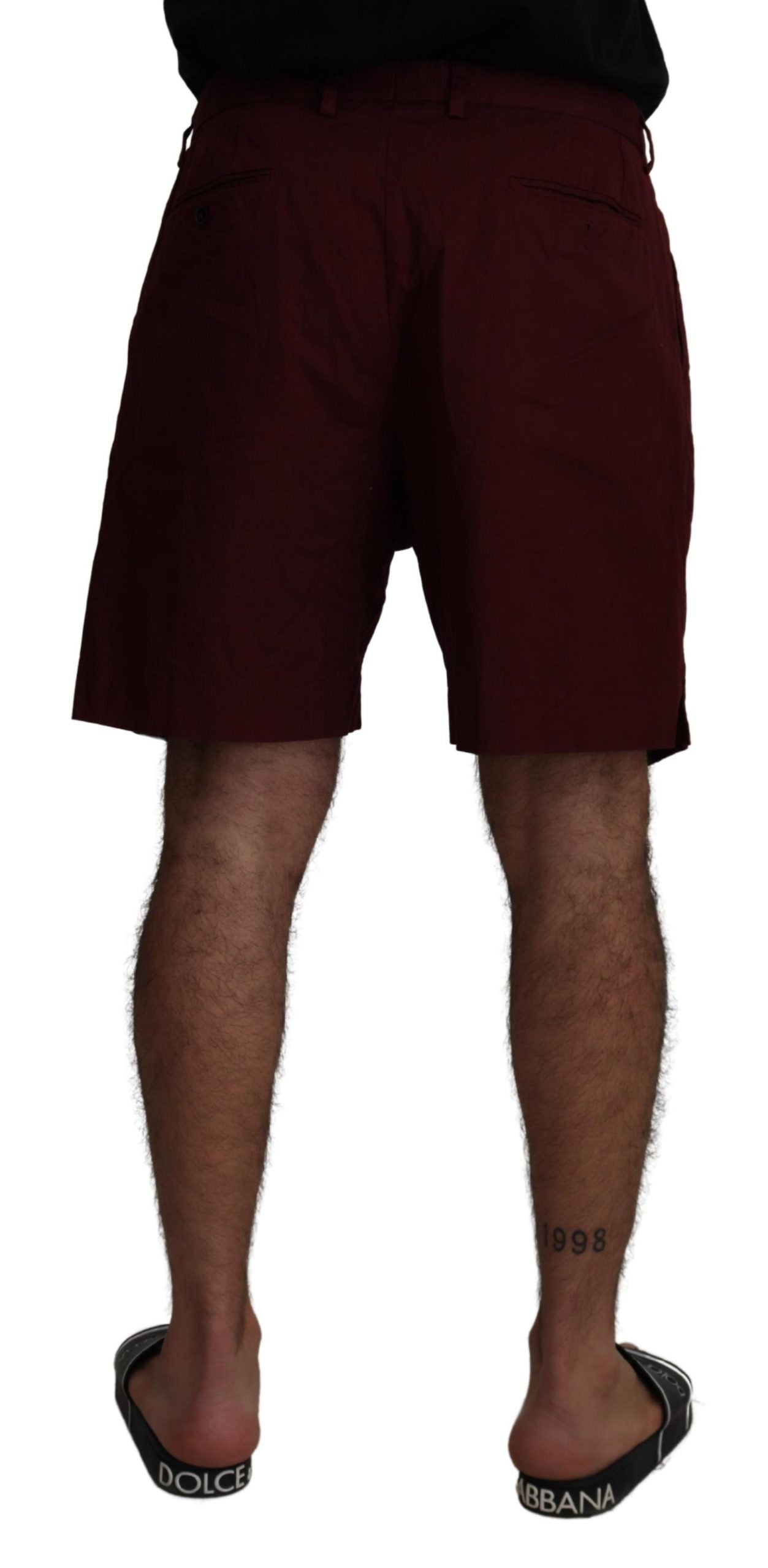 Dolce & Gabbana Elegant Maroon Cotton Blend Men's Shorts