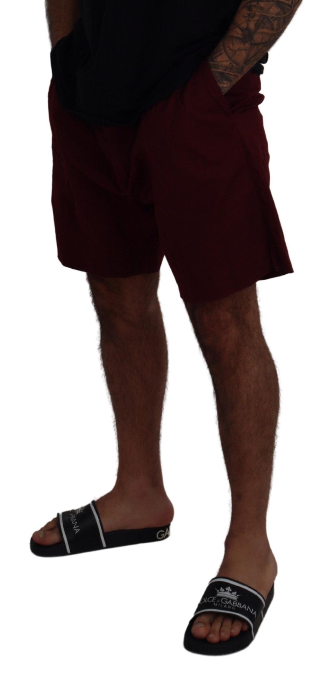 Dolce & Gabbana Elegant Maroon Cotton Blend Men's Shorts