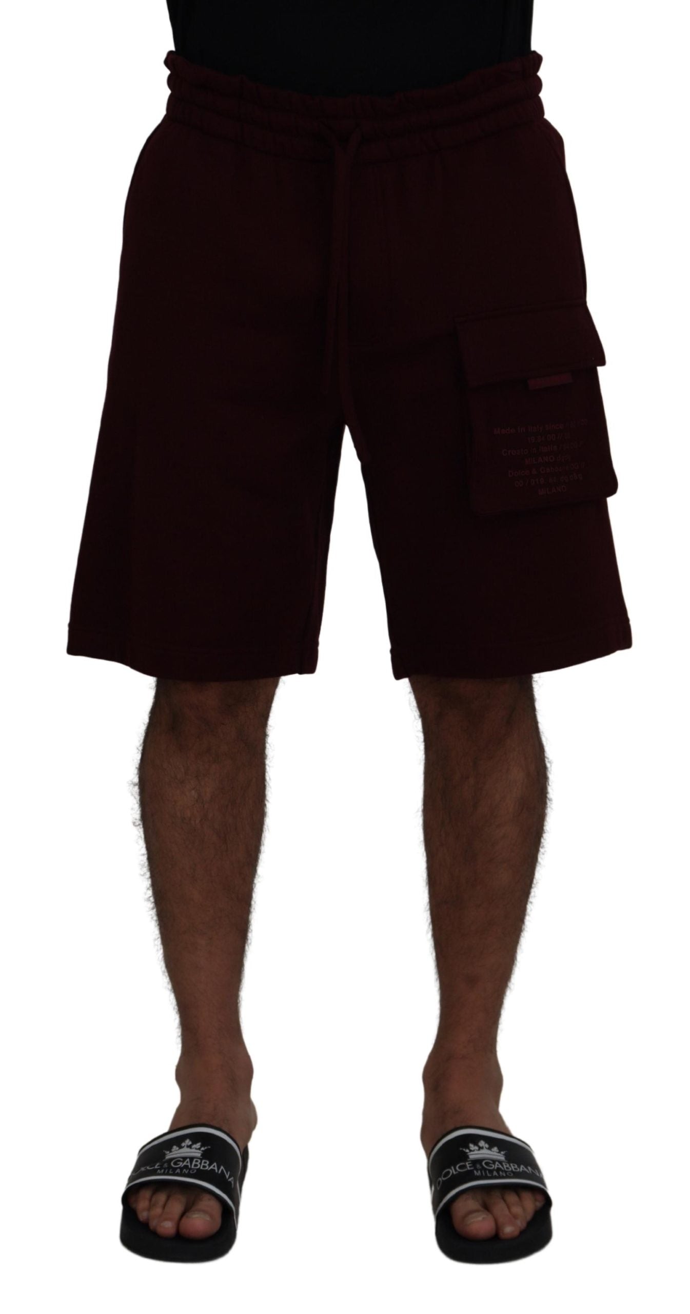 Dolce & Gabbana Maroon Bermuda Cargo Men Men's Shorts
