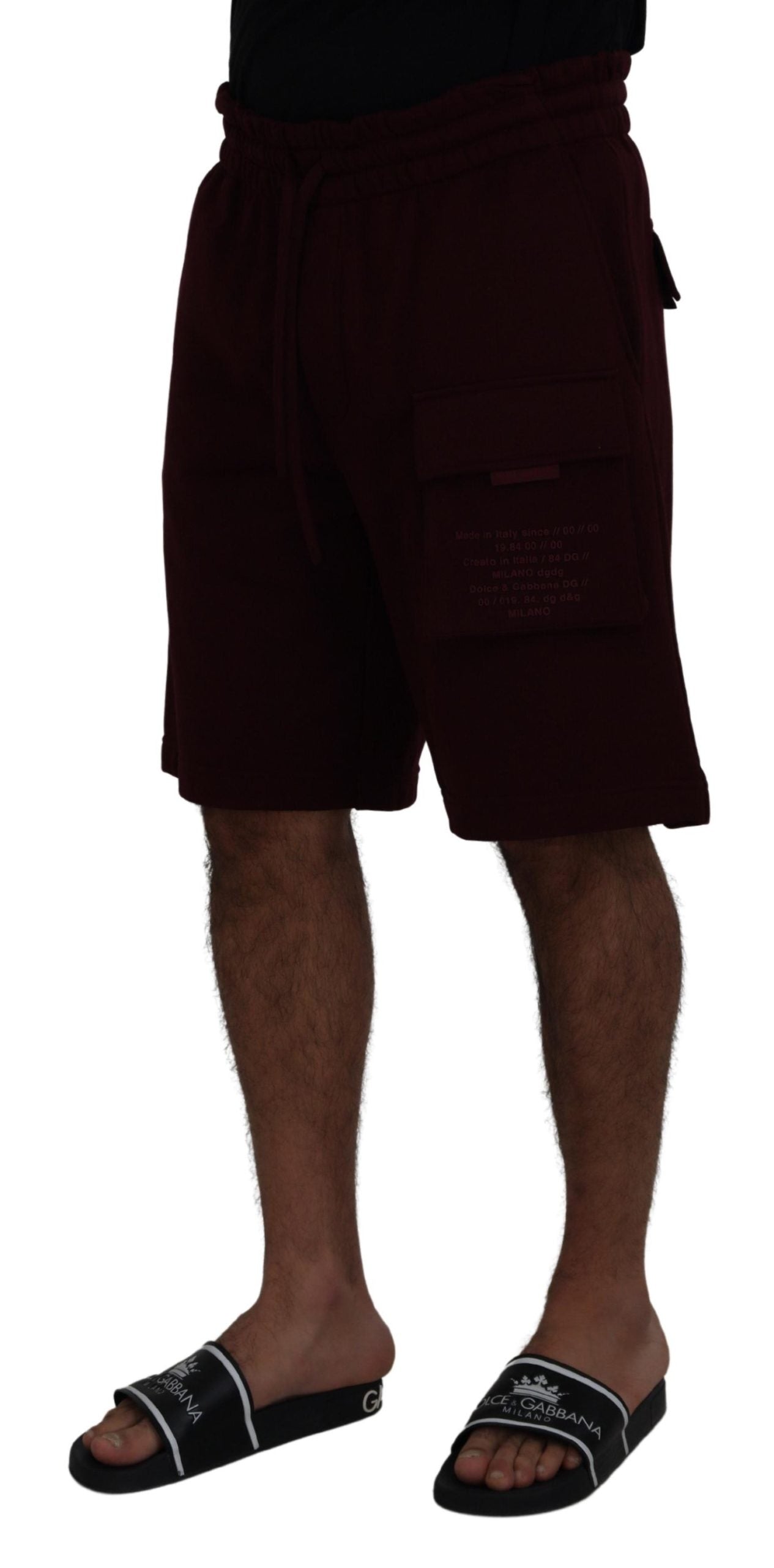 Dolce & Gabbana Maroon Bermuda Cargo Men Men's Shorts