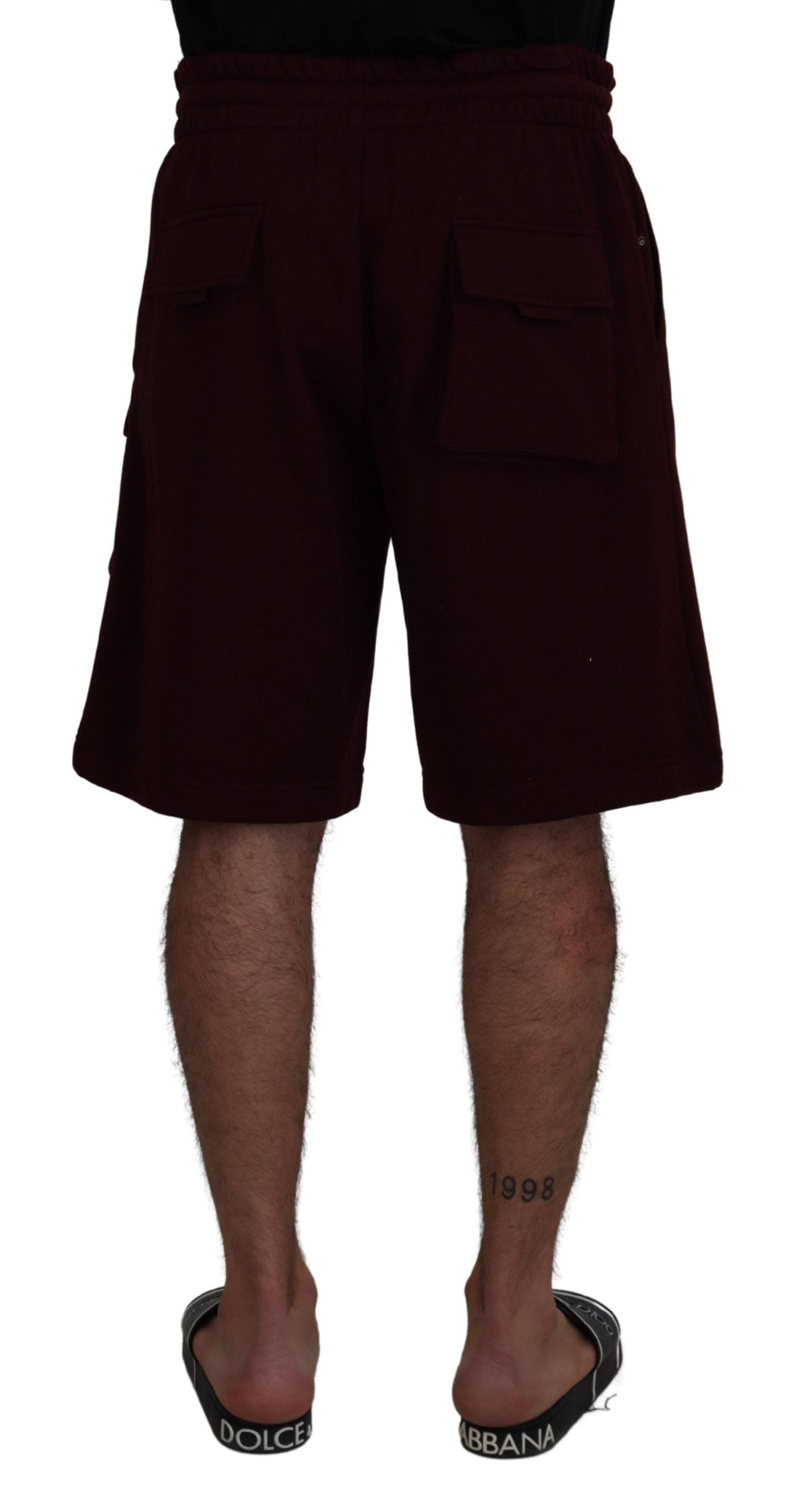 Dolce & Gabbana Maroon Bermuda Cargo Men Men's Shorts