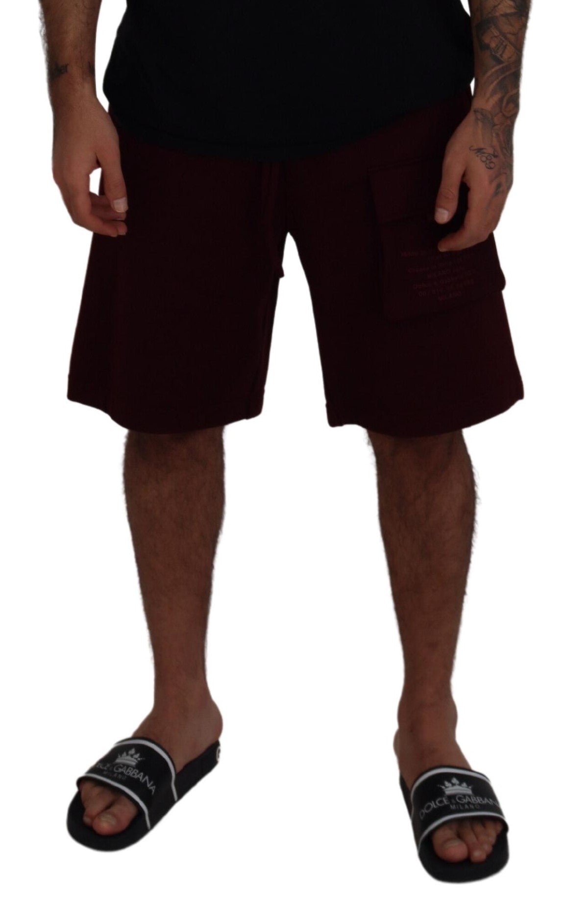 Dolce & Gabbana Maroon Bermuda Cargo Men Men's Shorts