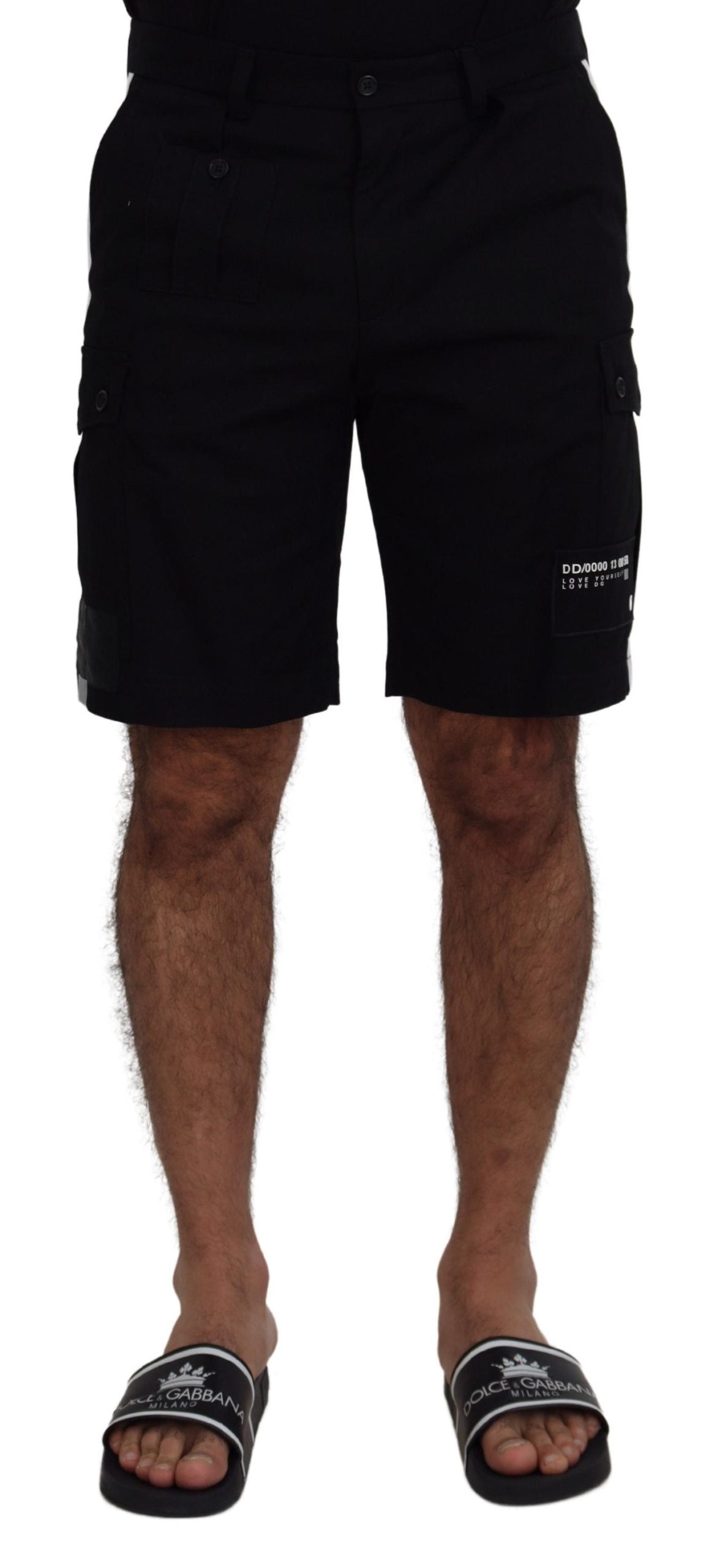 Dolce & Gabbana Black Bermuda Cargo Casual Men's Shorts