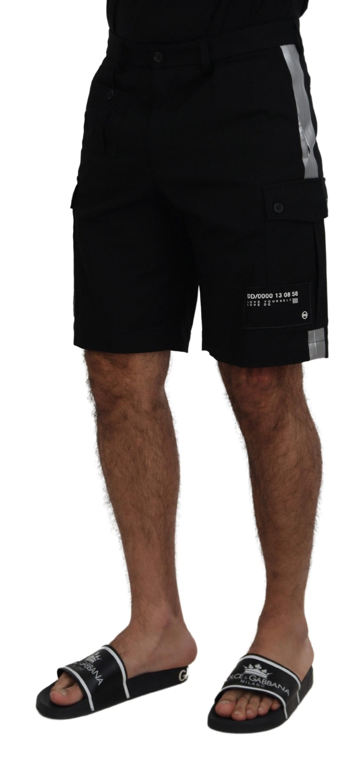 Dolce & Gabbana Black Bermuda Cargo Casual Men's Shorts