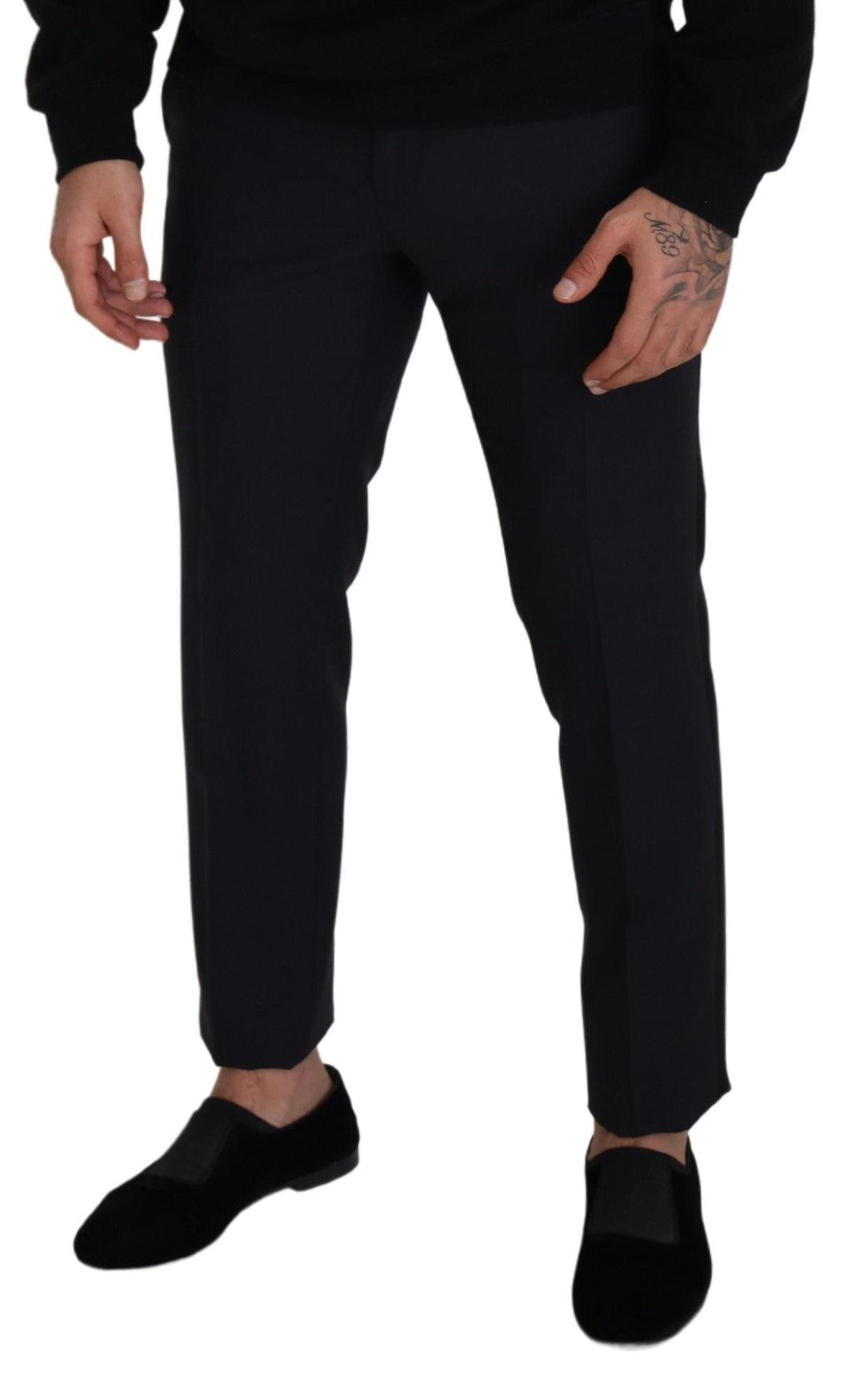 Dolce & Gabbana Elegant Black Wool Blend Men's Trousers