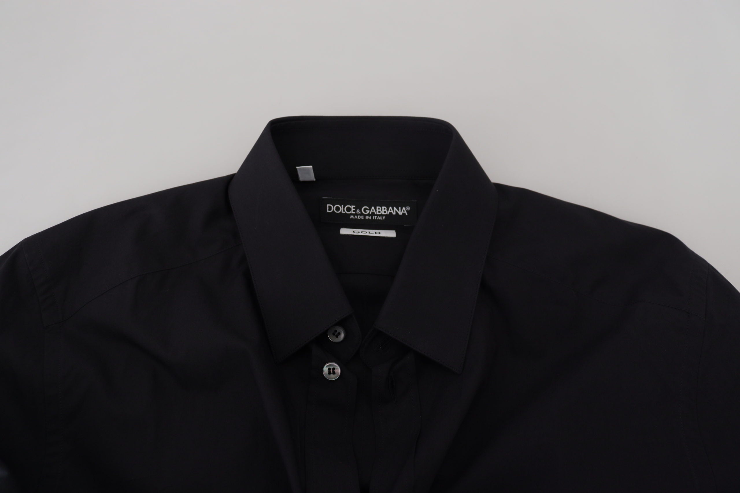 Dolce & Gabbana Elegant Slim Fit Black Cotton Dress Men's Shirt