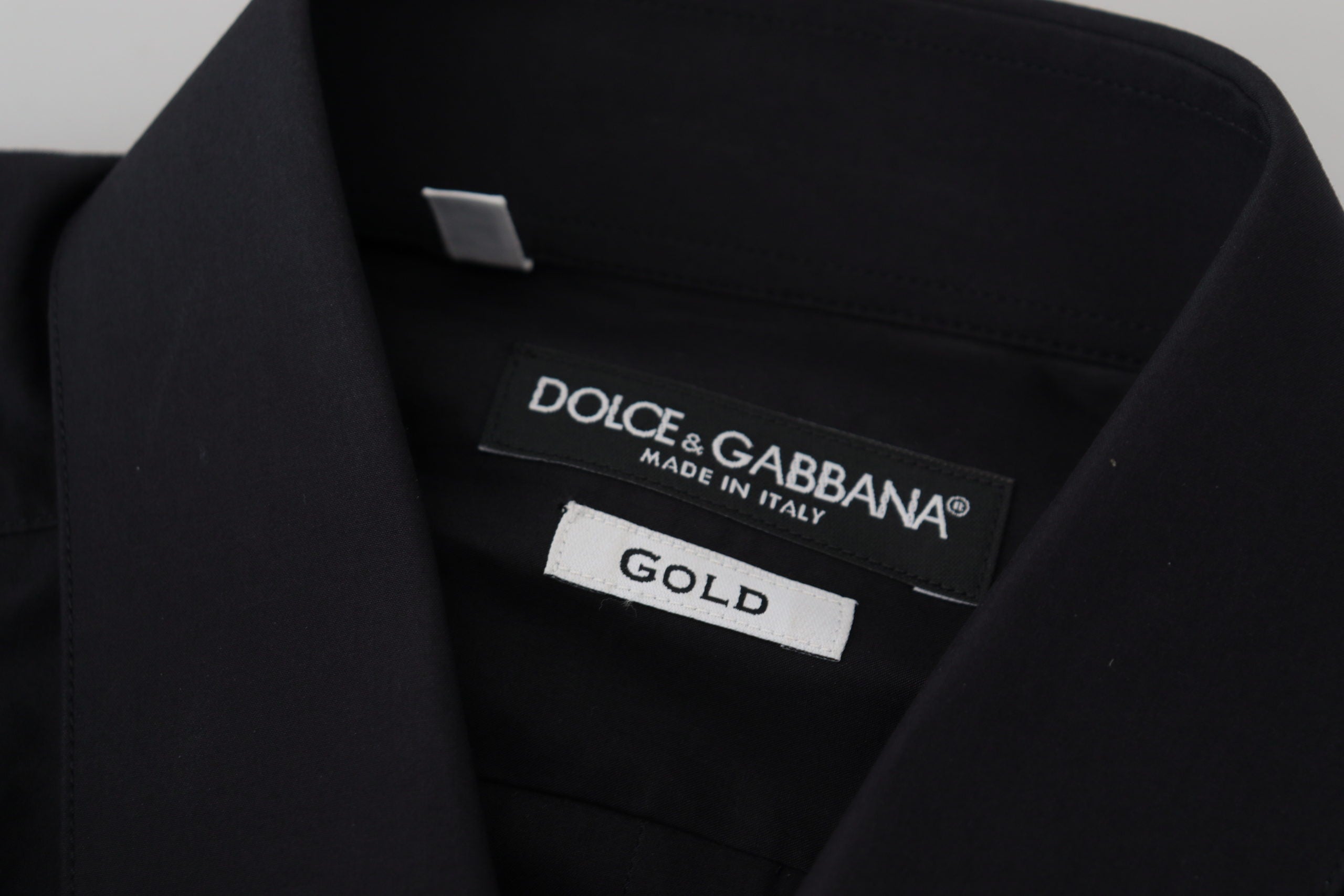 Dolce & Gabbana Elegant Slim Fit Black Cotton Dress Men's Shirt