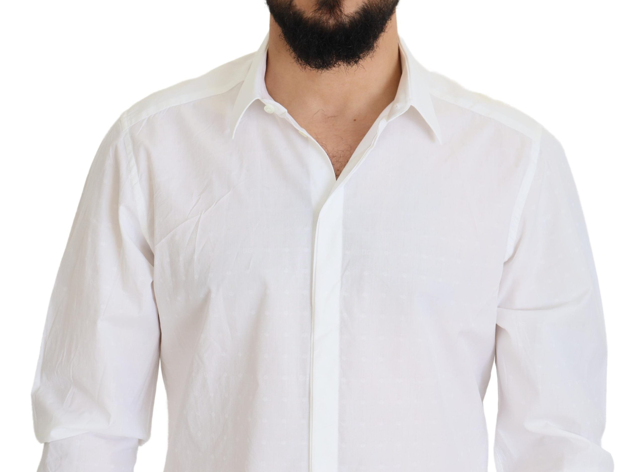 Dolce & Gabbana Elegance Reimagined White Cotton Dress Men's Shirt