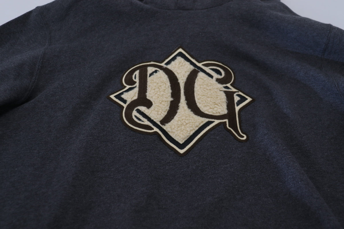 Dolce & Gabbana Gray Logo Cotton Hooded Sweatshirt Men's Sweater