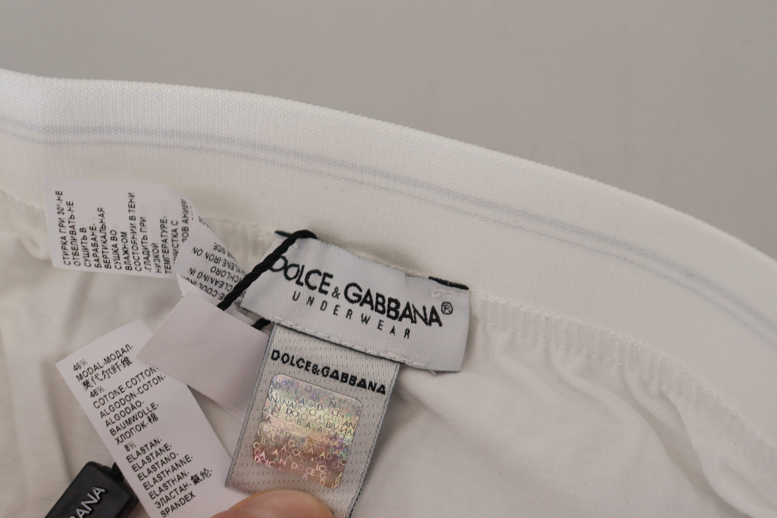 Dolce & Gabbana Elegant White Cotton Blend Boxer Men's Shorts