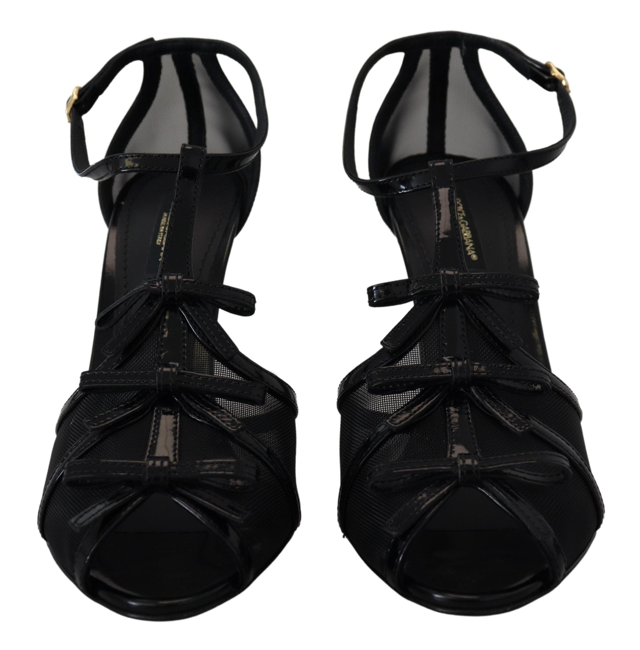 Dolce & Gabbana Black Stiletto High Heels Sandals Women's Shoes
