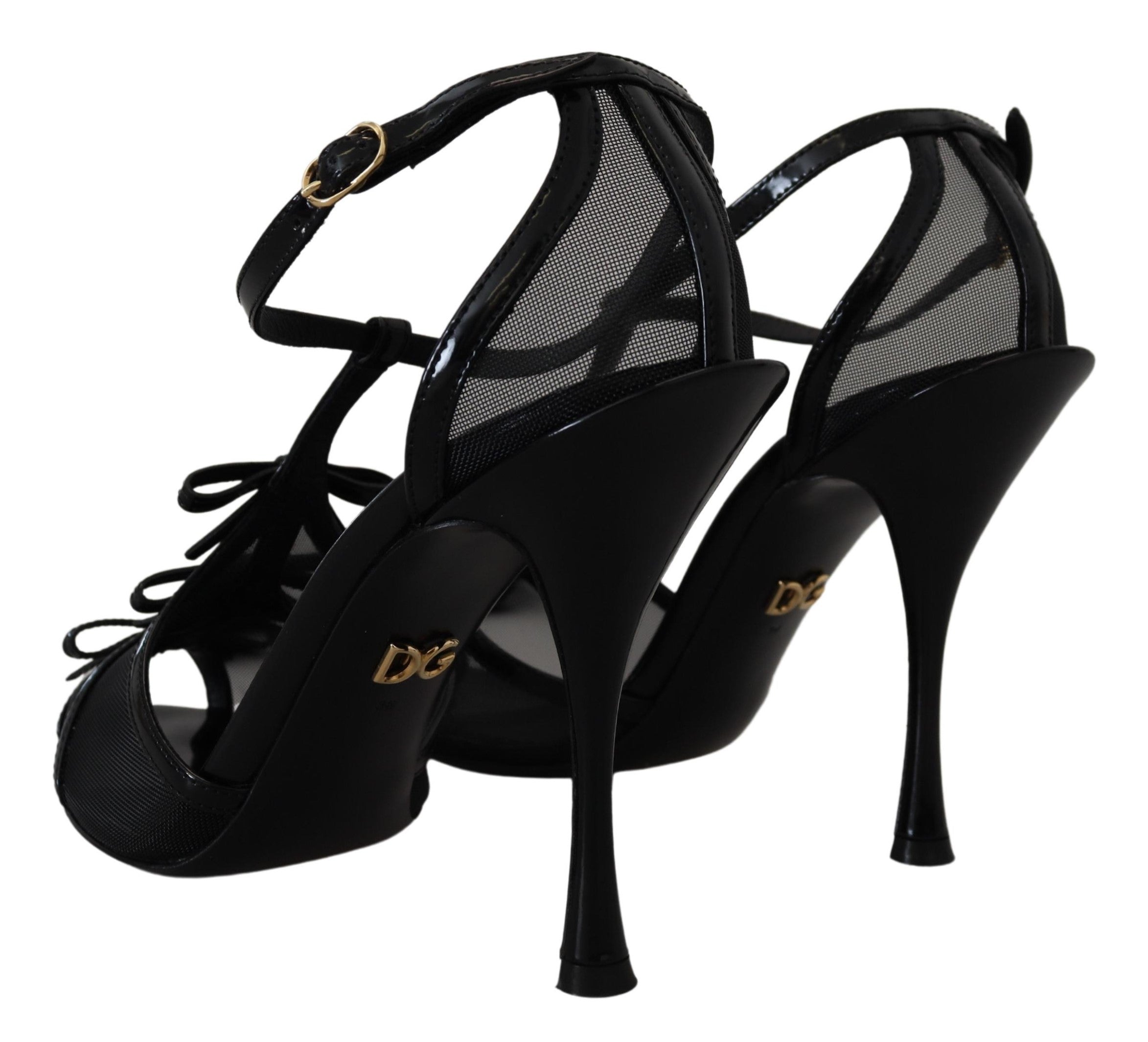 Dolce & Gabbana Black Stiletto High Heels Sandals Women's Shoes
