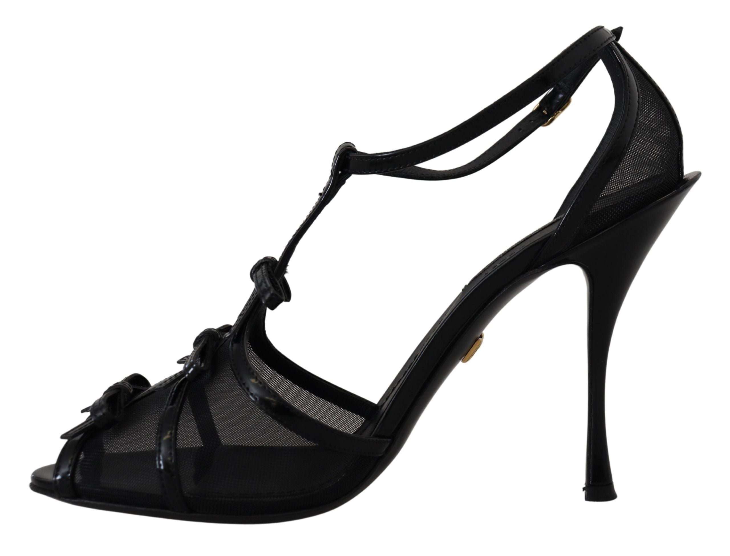 Dolce & Gabbana Black Stiletto High Heels Sandals Women's Shoes