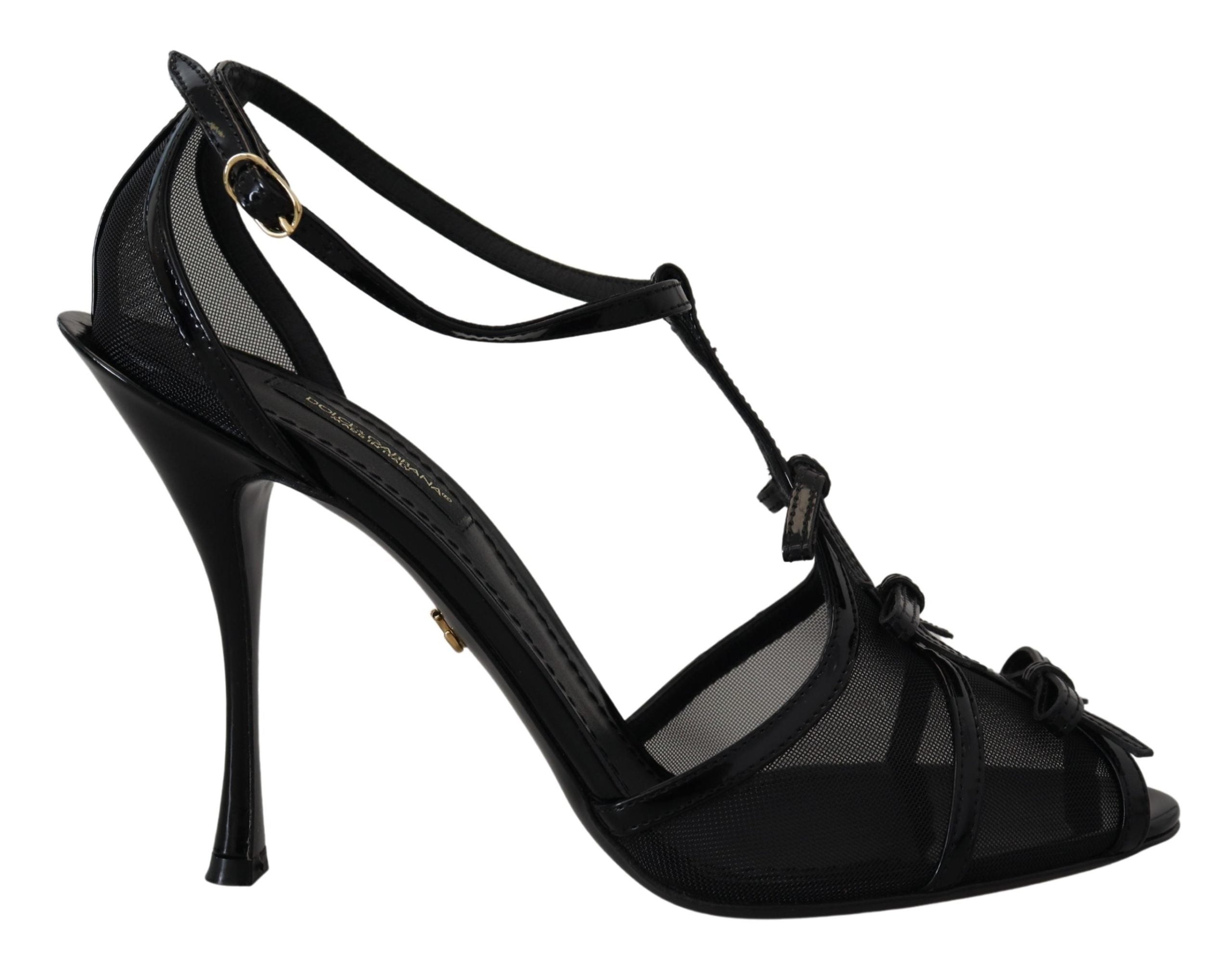 Dolce & Gabbana Black Stiletto High Heels Sandals Women's Shoes