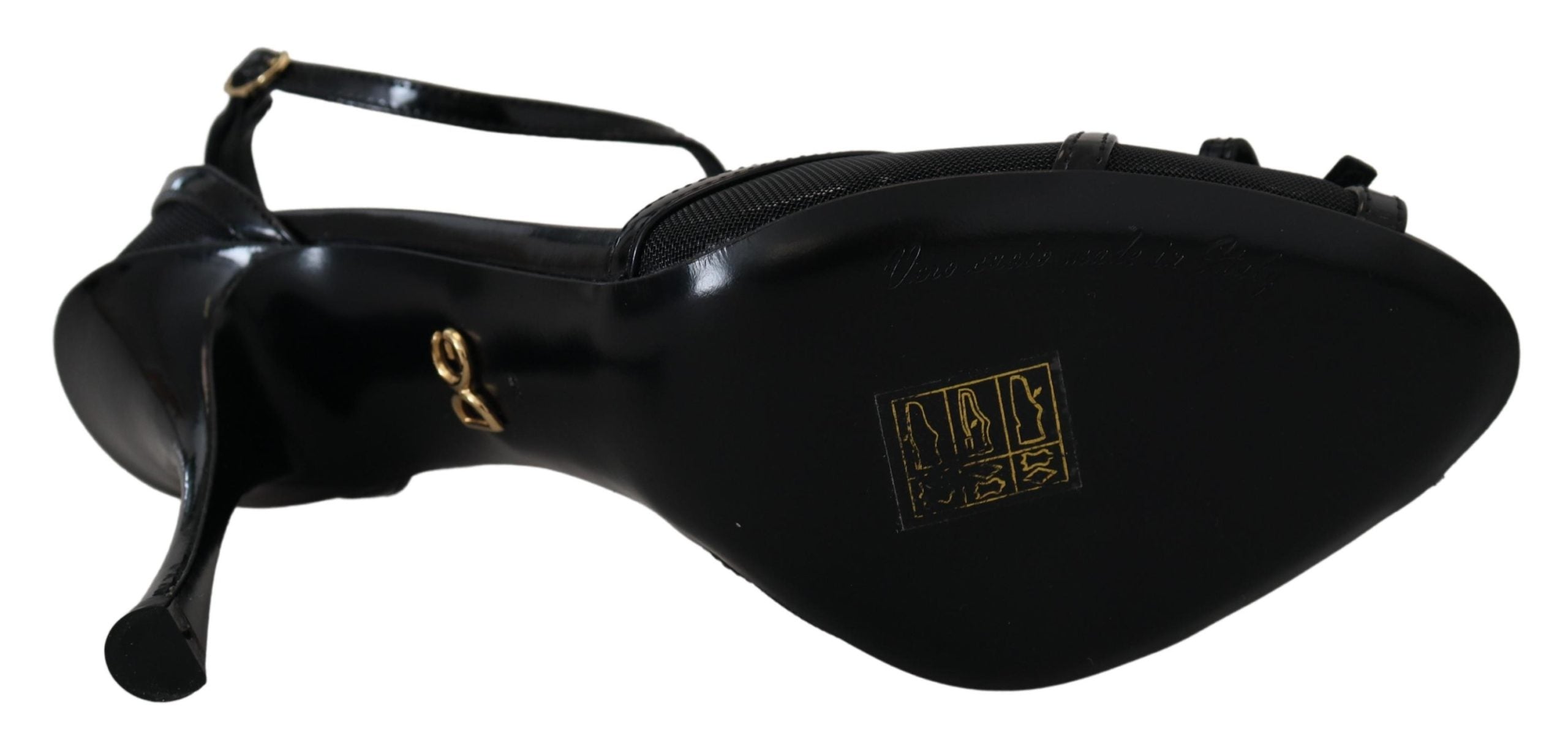 Dolce & Gabbana Black Stiletto High Heels Sandals Women's Shoes