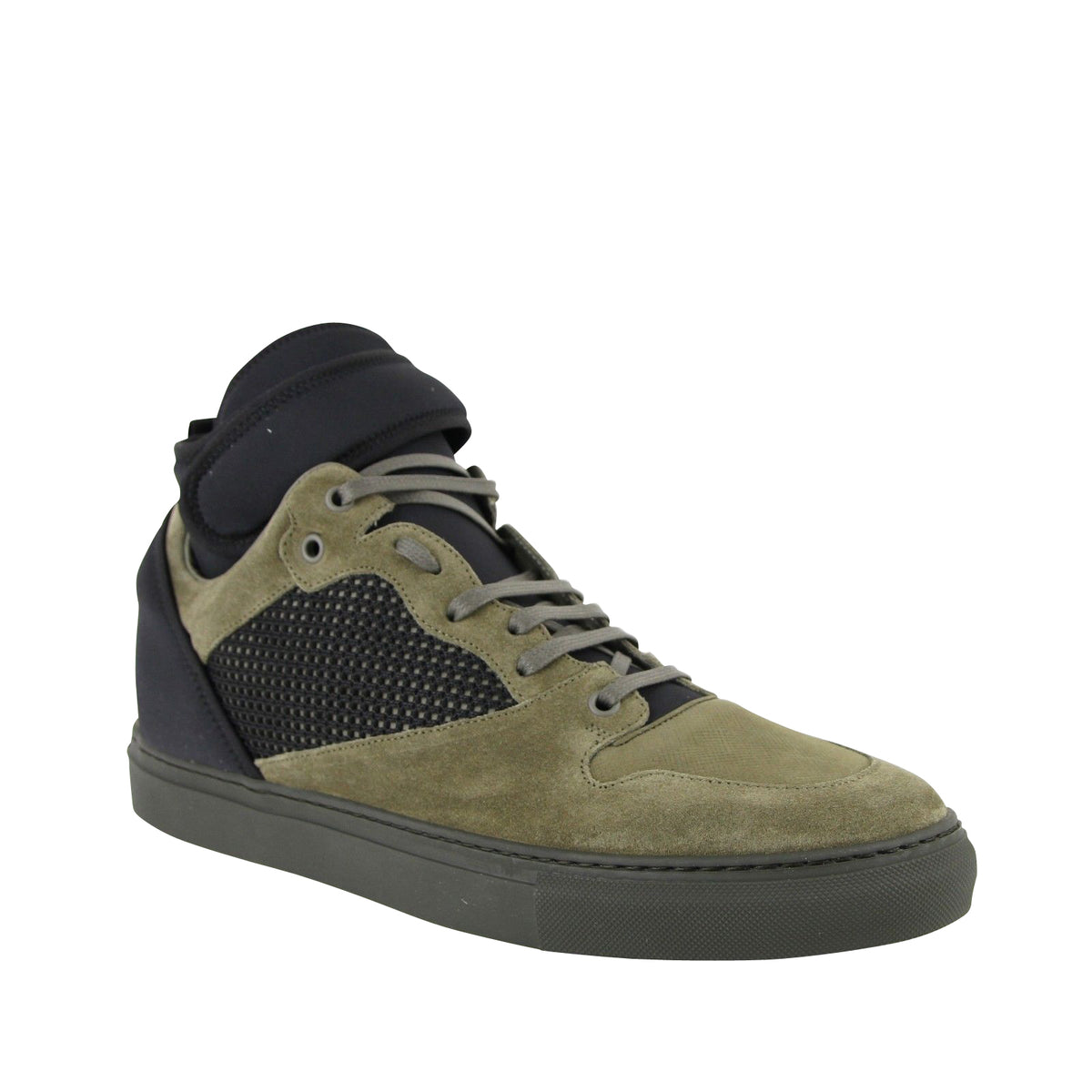 Men\'s Suede High-Top Sneakers in Olive Green Men main image 2