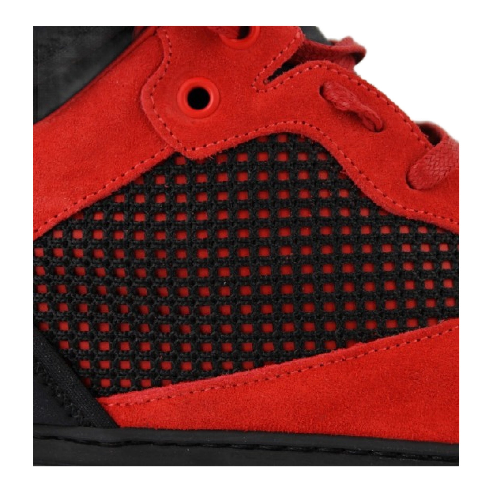 Balenciaga Men's High Top Black / Red Suede Leather Sneakers