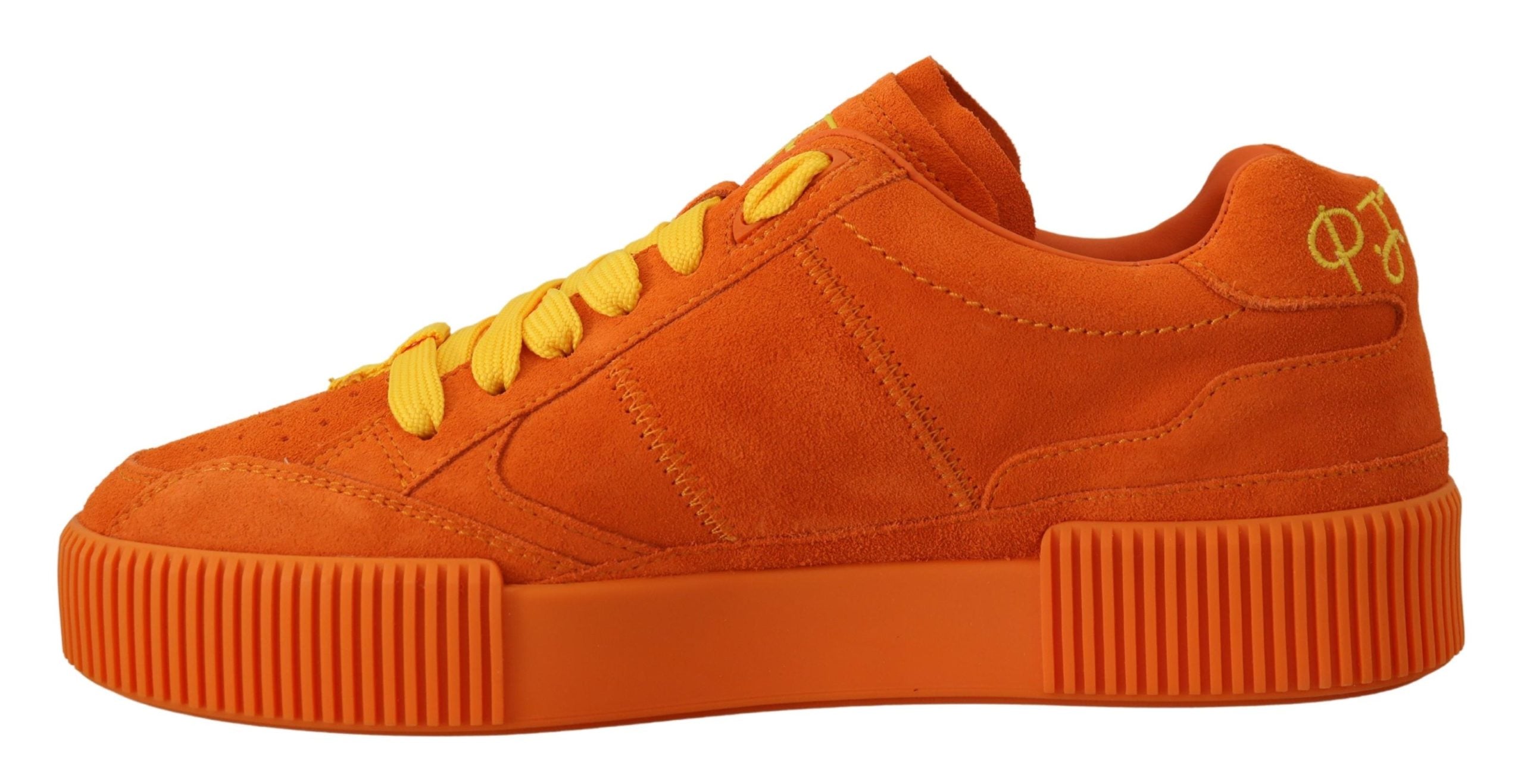 Dolce & Gabbana Orange Leather P.j. Tucker Sneakers Women's Shoes