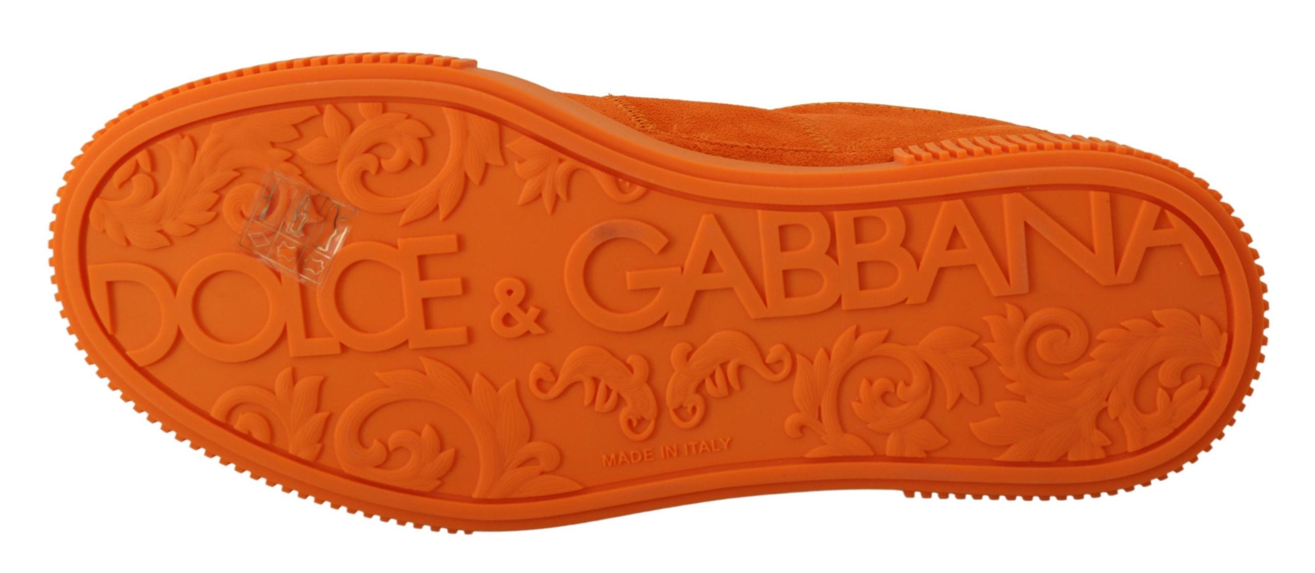 Dolce & Gabbana Chic Orange Suede Lace-Up Women's Sneakers