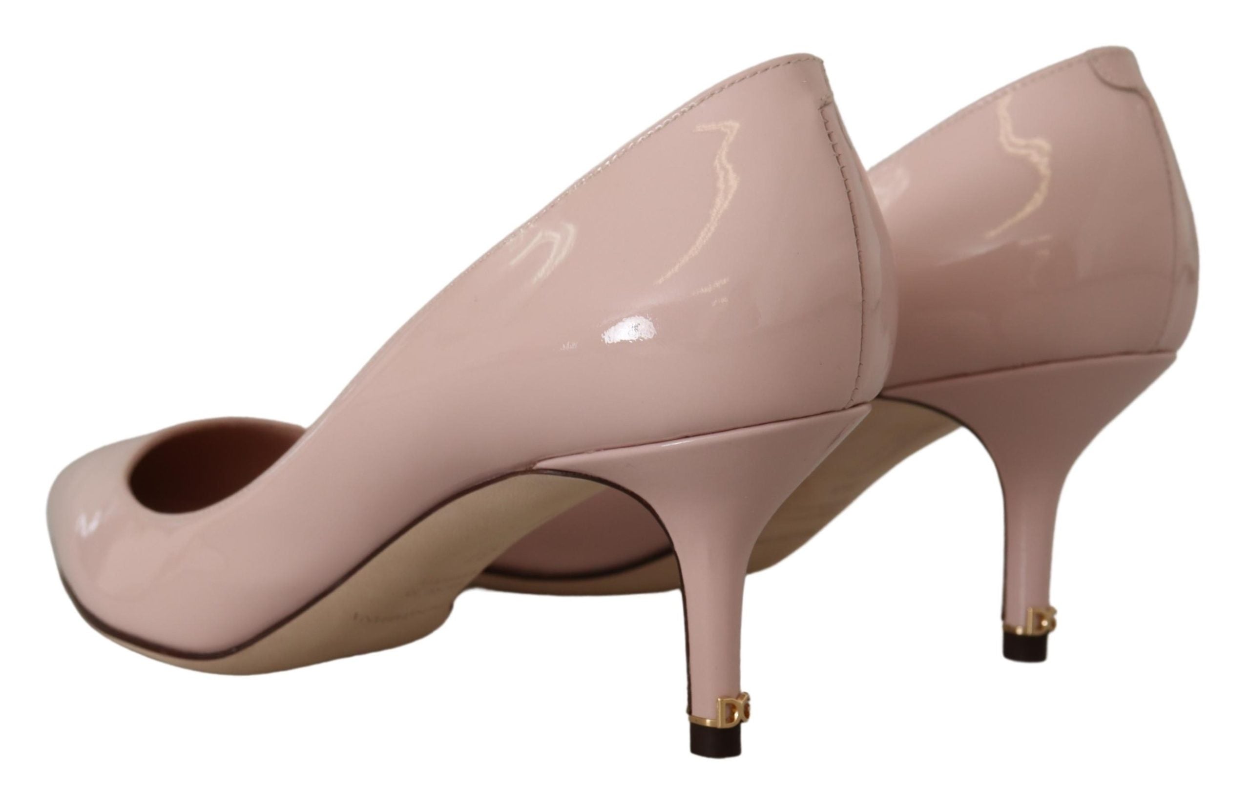 Dolce & Gabbana Pink Patent Leather Kitten Heels Pumps Women's Shoes