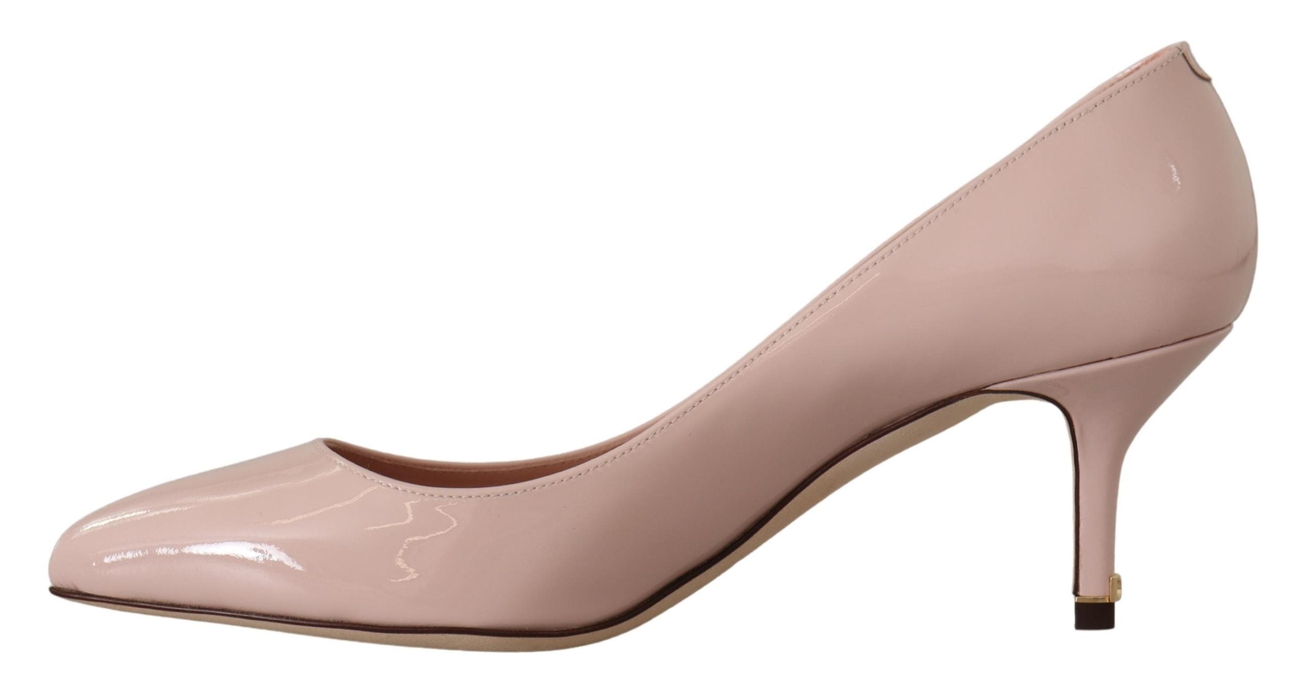 Dolce & Gabbana Pink Patent Leather Kitten Heels Pumps Women's Shoes