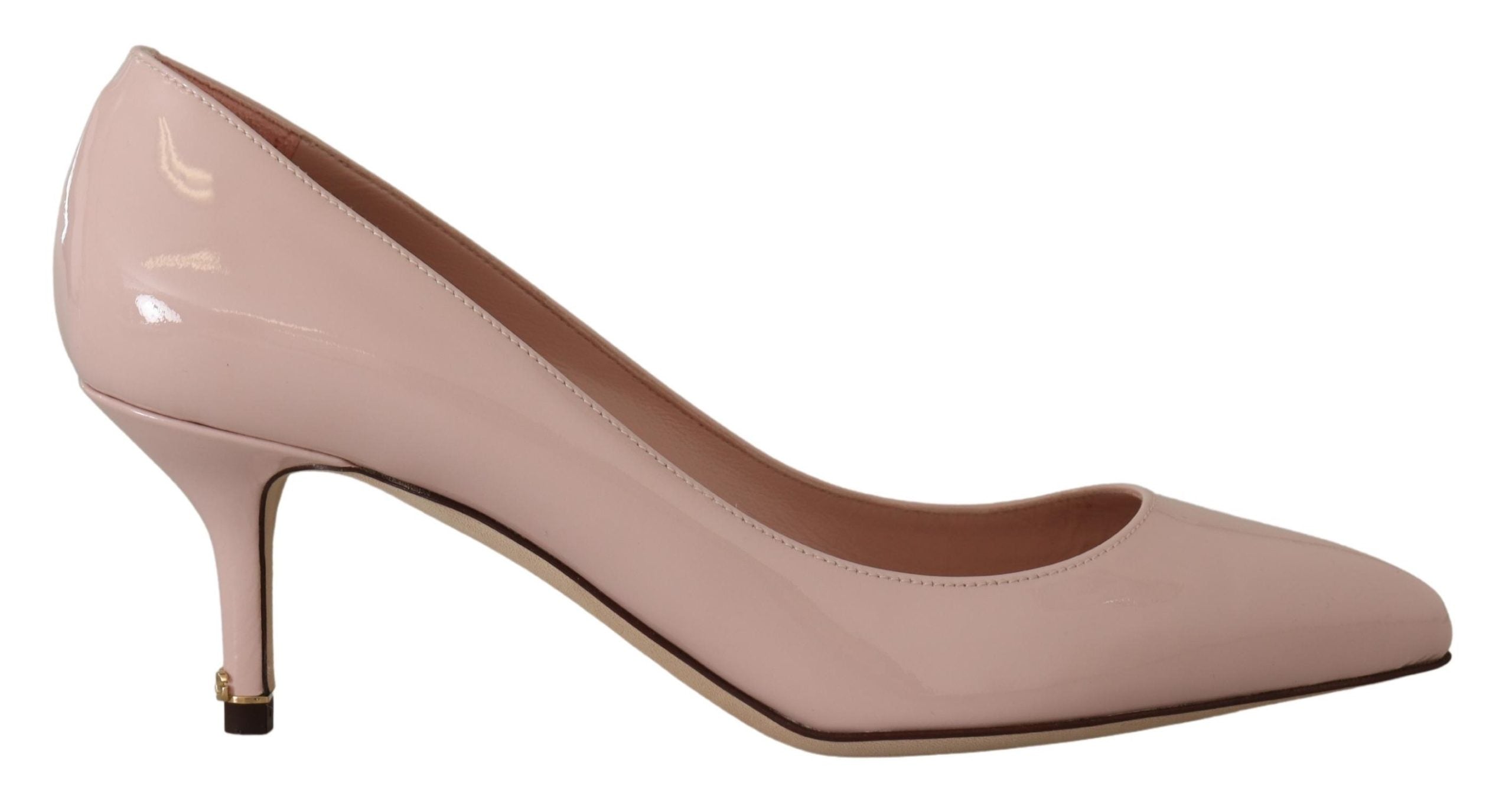 Dolce & Gabbana Pink Patent Leather Kitten Heels Pumps Women's Shoes