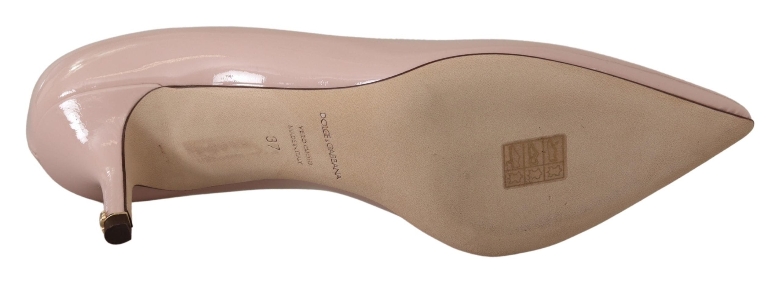Dolce & Gabbana Pink Patent Leather Kitten Heels Pumps Women's Shoes