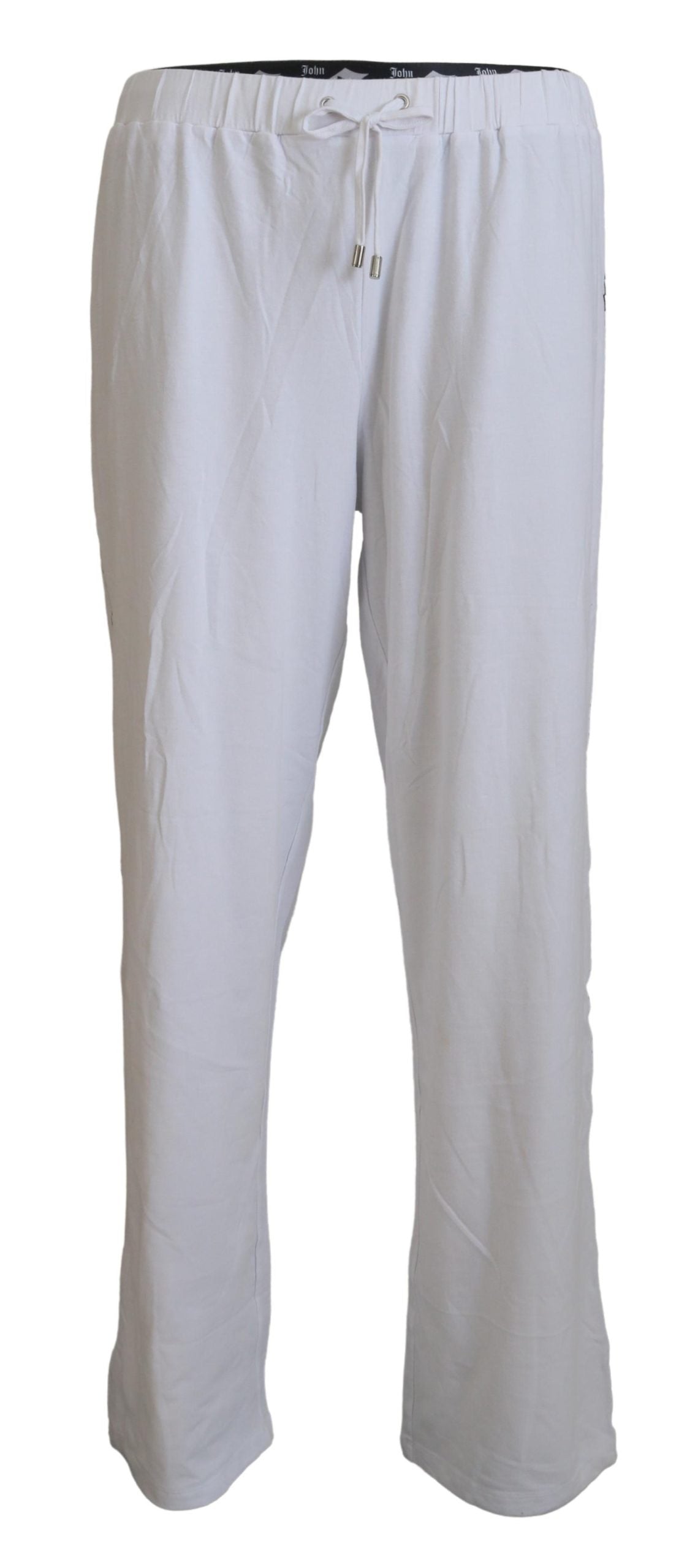 John Galliano White Cotton Logo Loose Men Men's Pants