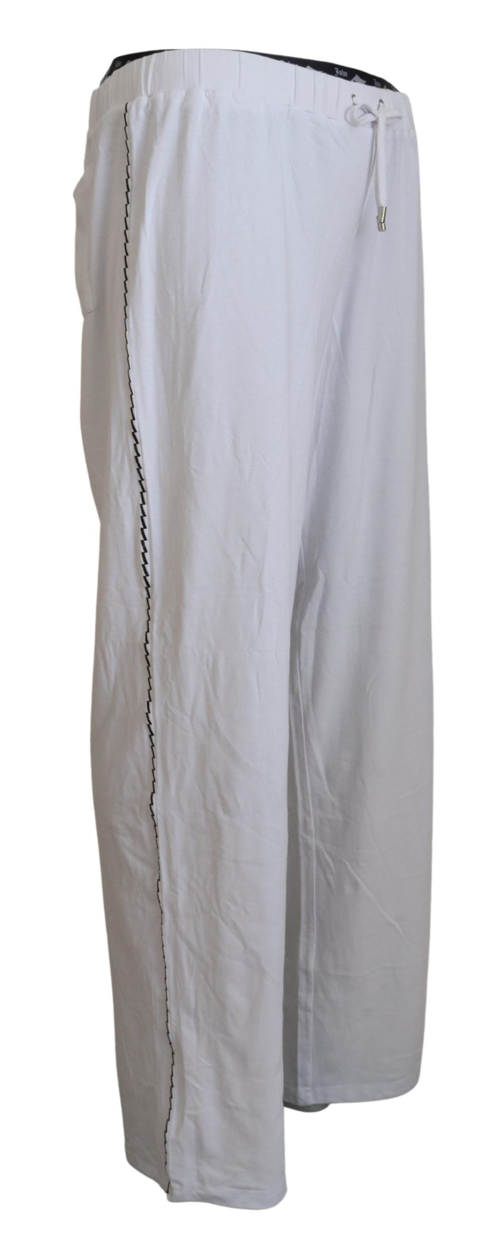 John Galliano White Cotton Logo Loose Men Men's Pants