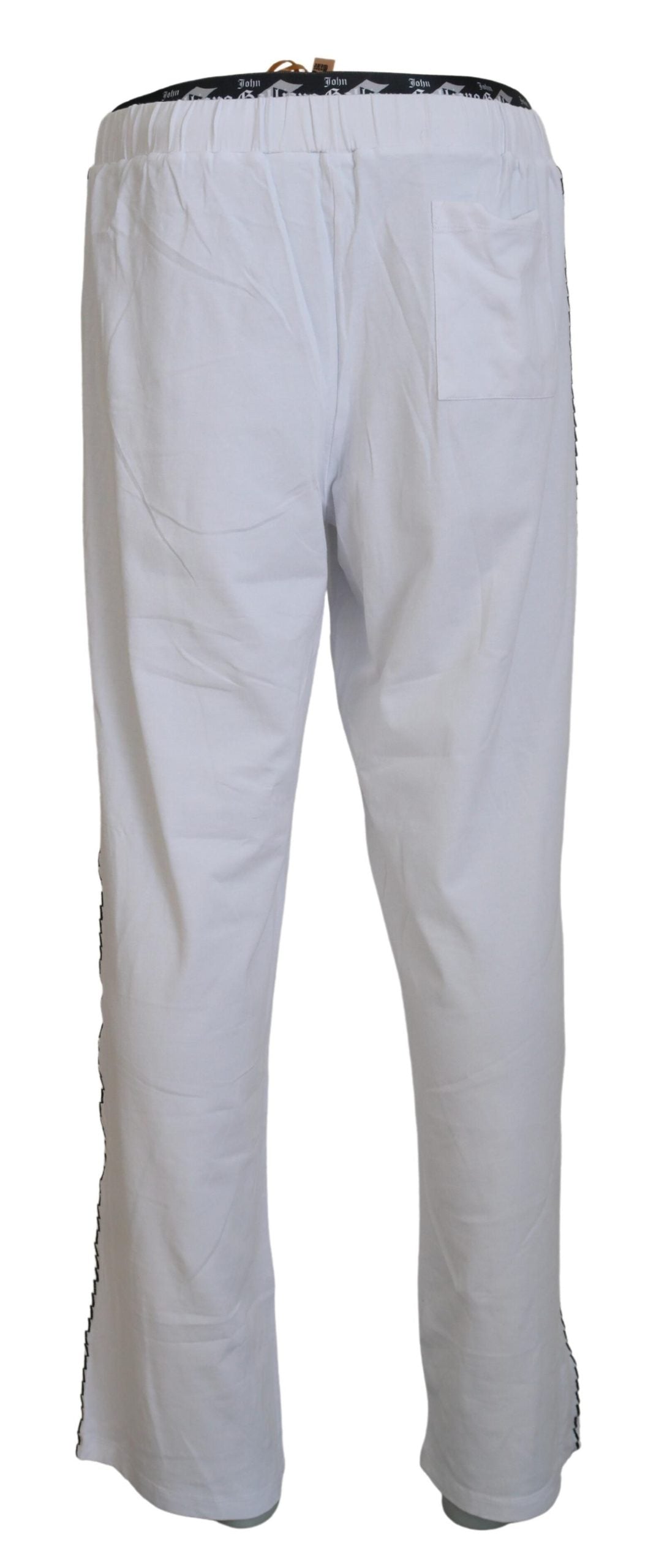 John Galliano White Cotton Logo Loose Men Men's Pants