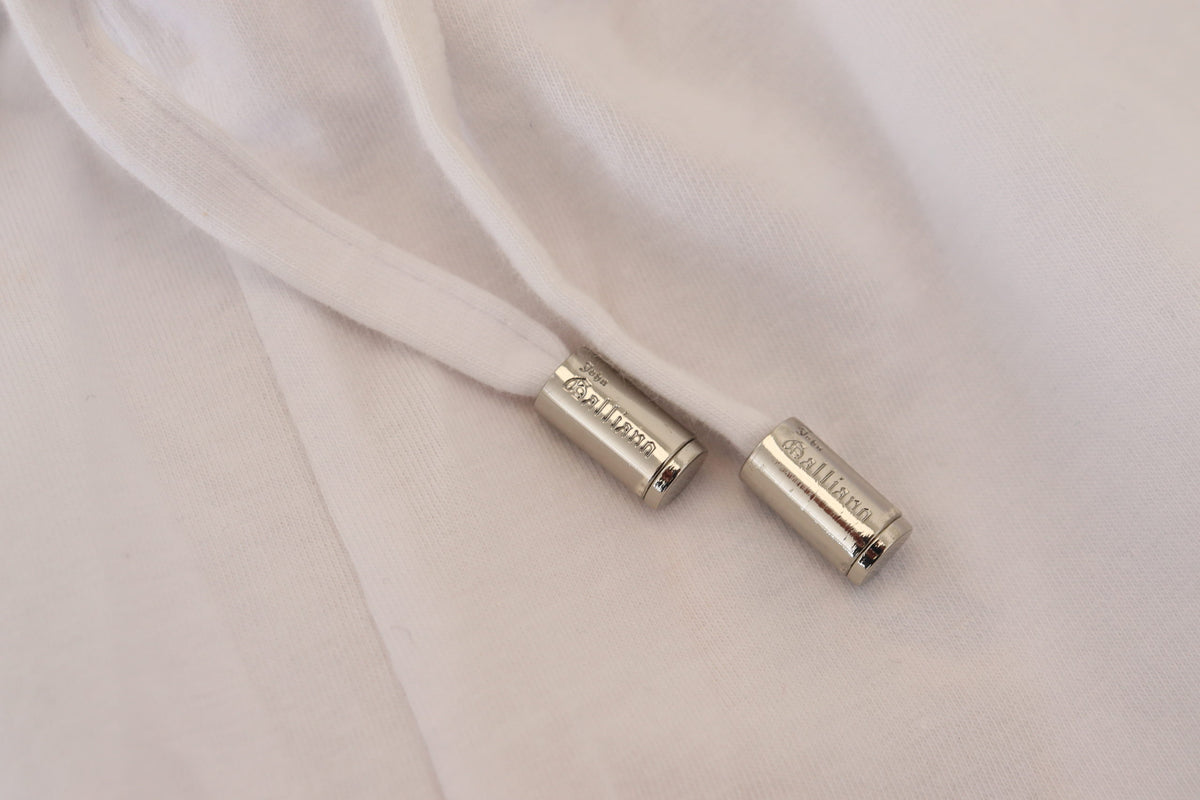 John Galliano White Cotton Logo Loose Men Men's Pants
