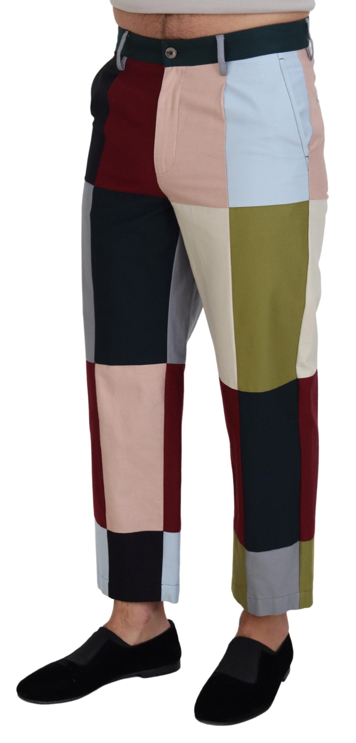 Dolce & Gabbana Multicolor Cotton Patchwork Men's Pants