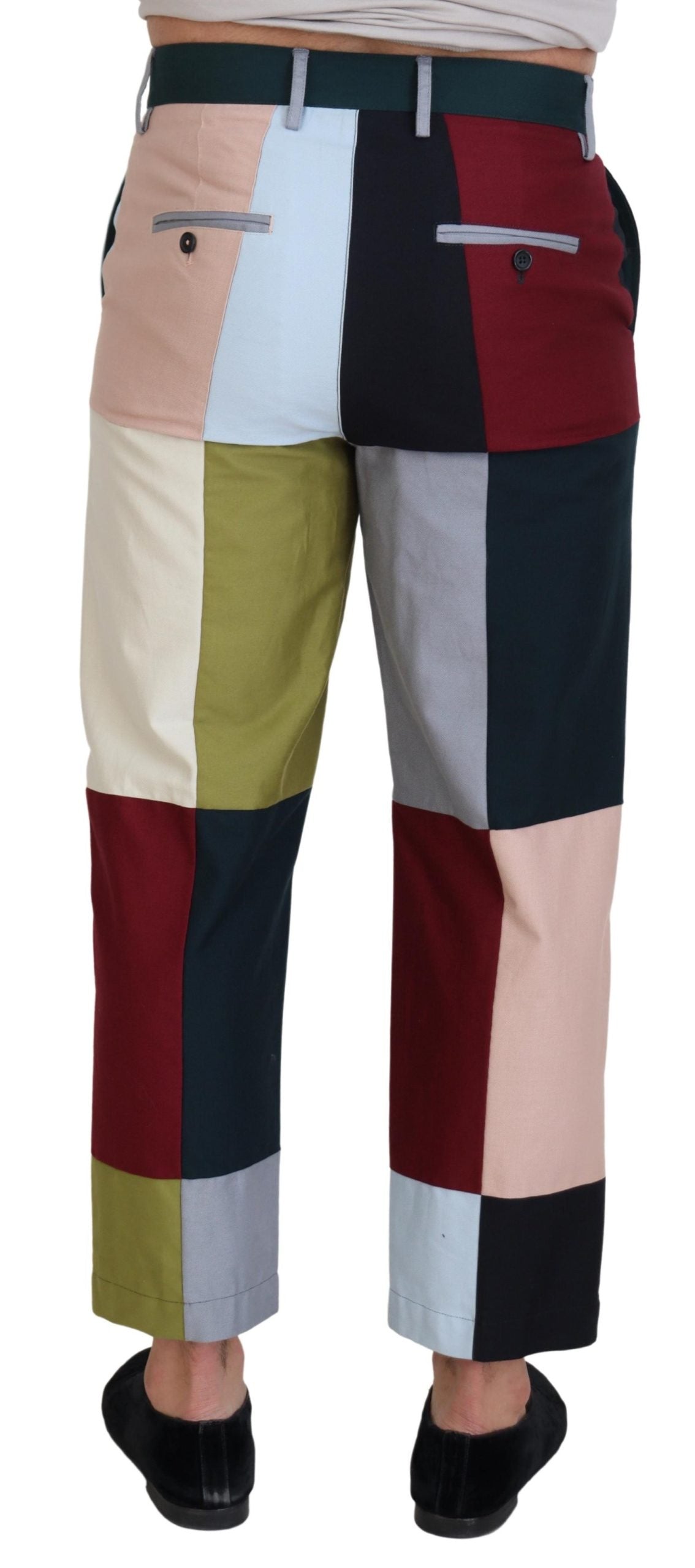 Dolce & Gabbana Multicolor Cotton Patchwork Men's Pants