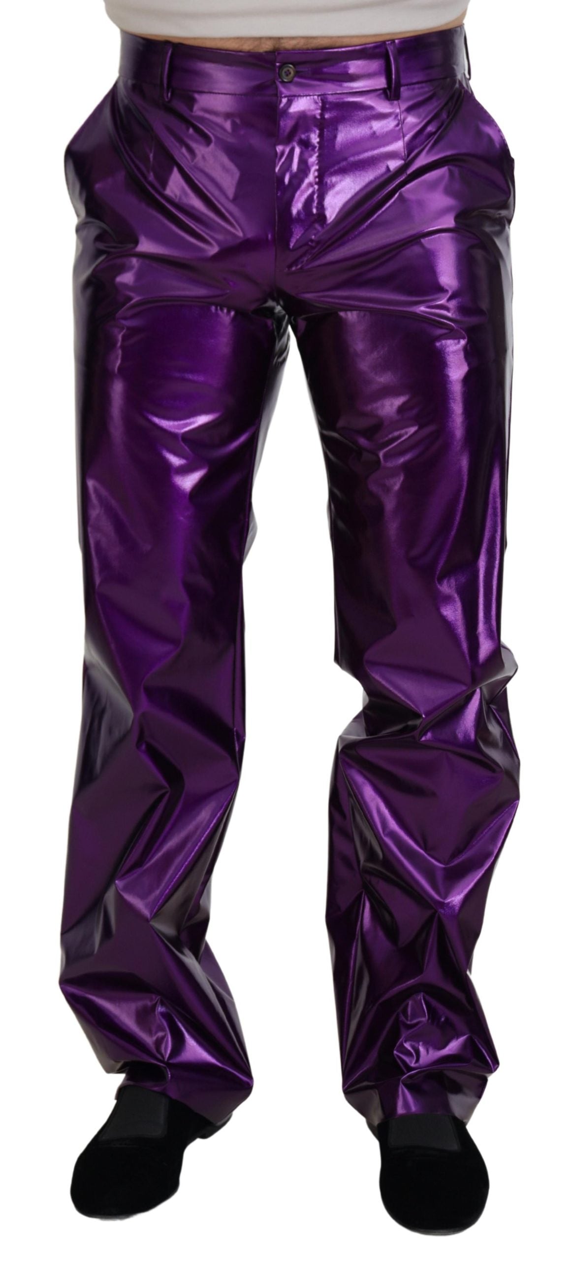 Dolce & Gabbana Purple Shining Men Casual Men's Pants