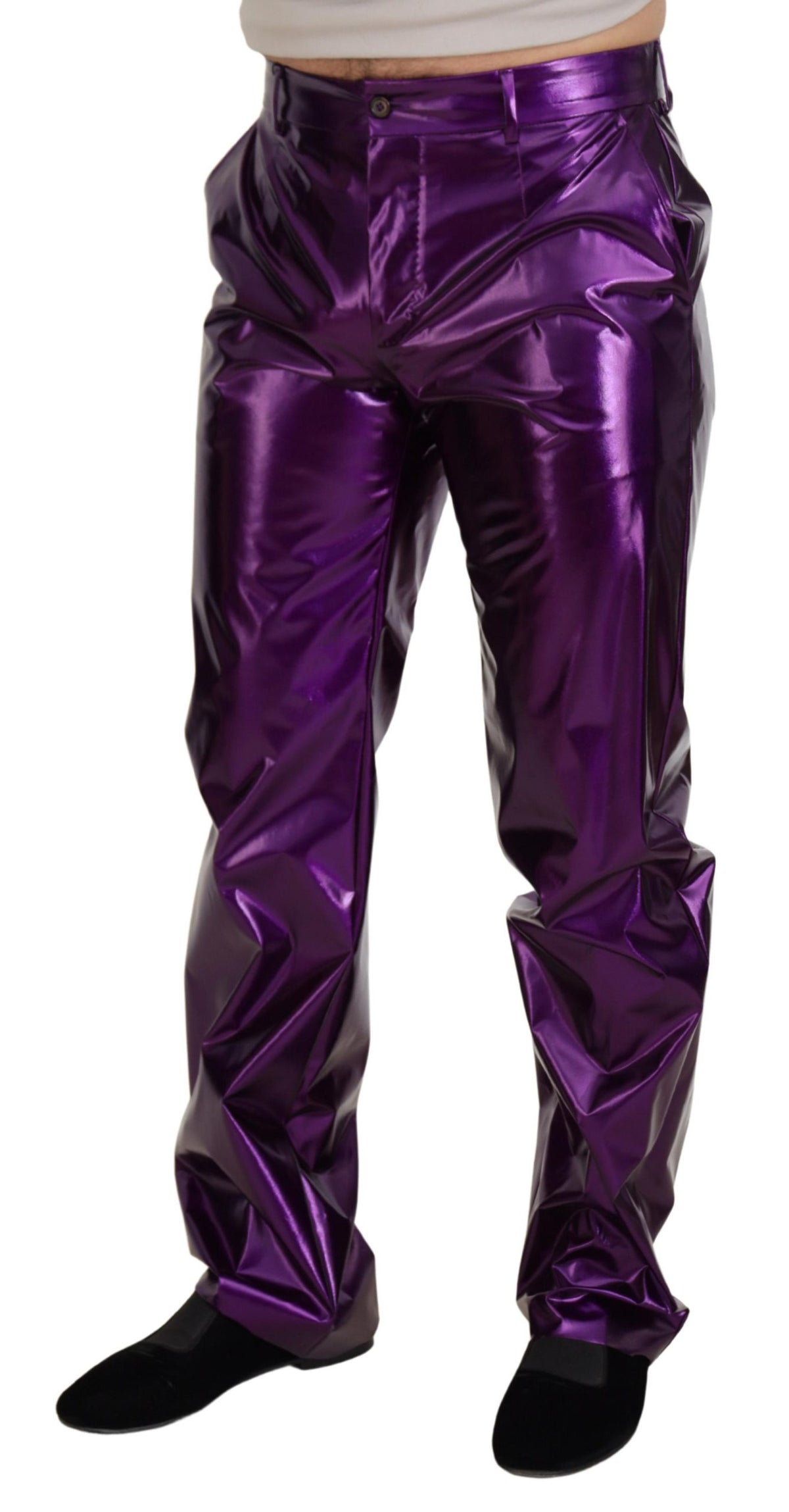 Dolce & Gabbana Purple Shining Men Casual Men's Pants