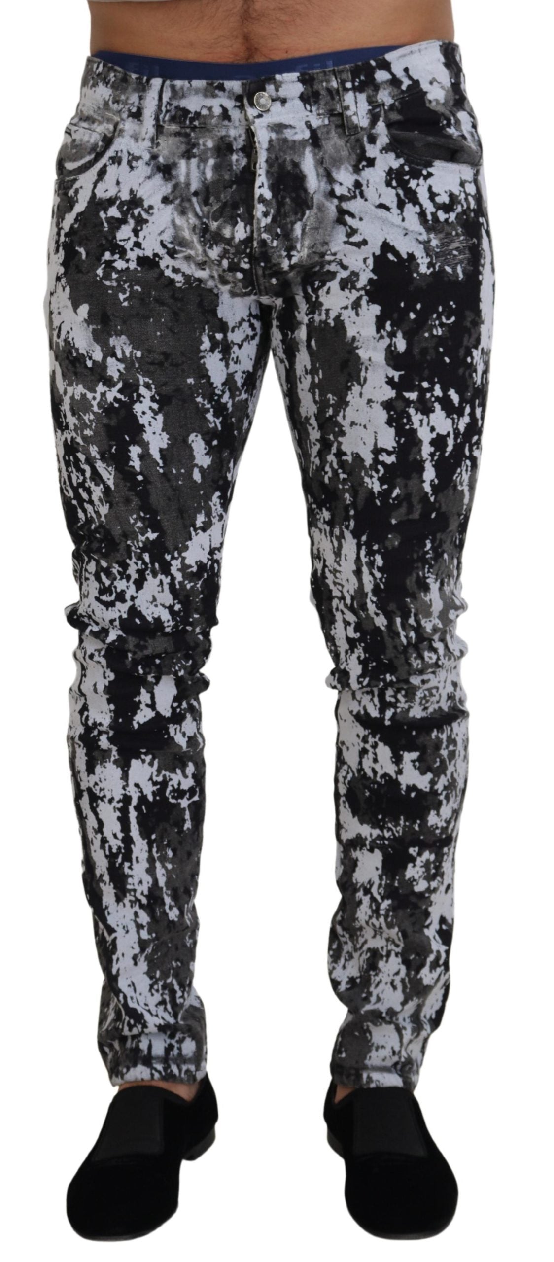 Dolce & Gabbana Multicolor Cotton Tie Dye Skinny Denim Men's Jeans