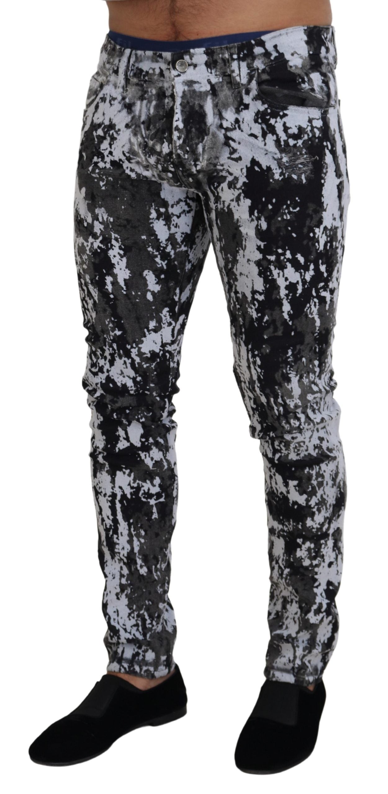 Dolce & Gabbana Multicolor Cotton Tie Dye Skinny Denim Men's Jeans