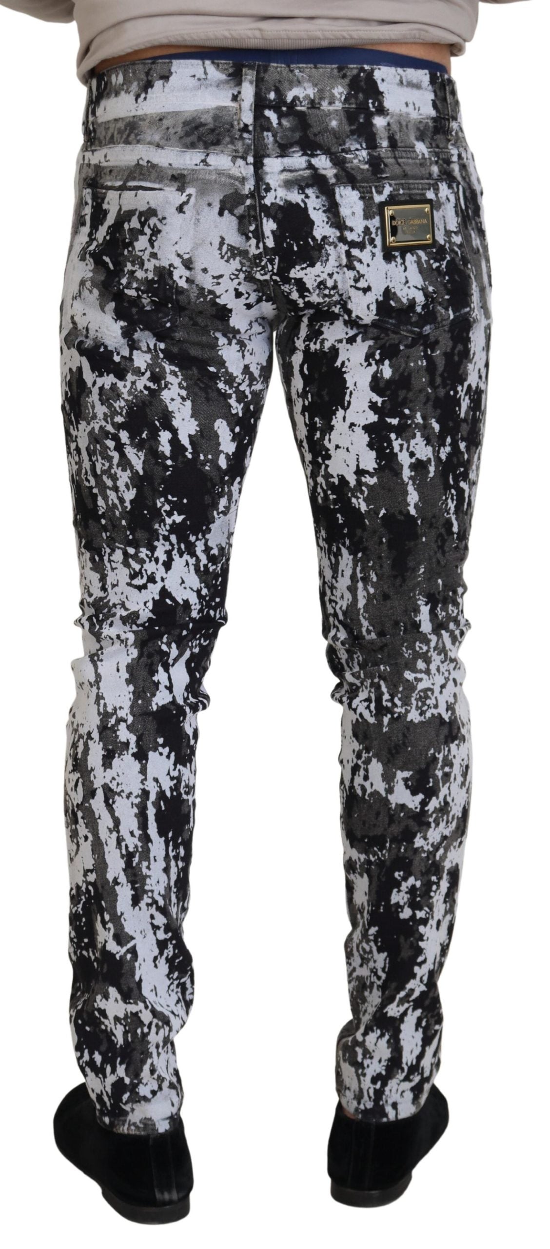 Dolce & Gabbana Multicolor Cotton Tie Dye Skinny Denim Men's Jeans